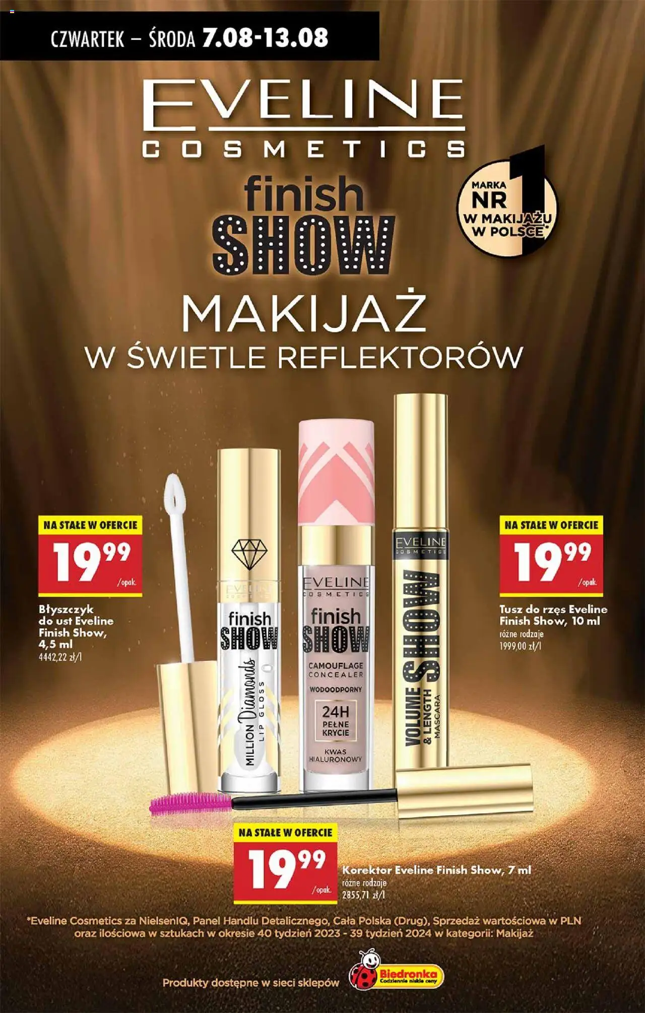 Biedronka gazetka - Oferta W tym tygodniu od 07.08.2025 | Strona: 51 | Produkty: Makijaż, Tusz do rzęs, Błyszczyk, Finish