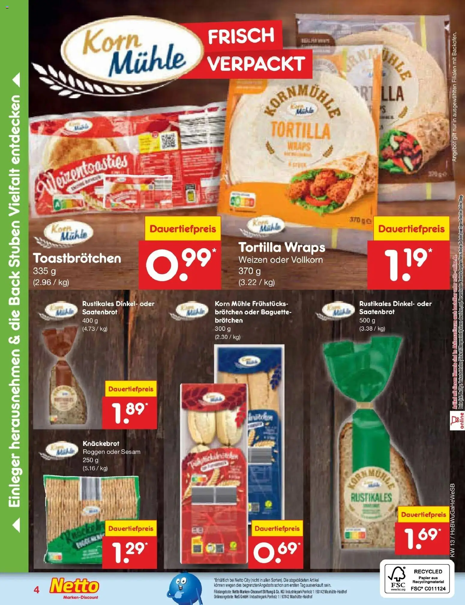 Netto Marken-Discount Prospekt Bremen-Lesum	 – gültig ab 23.03.2026 | Seite: 27 | Produkte: Mühle, Baguette