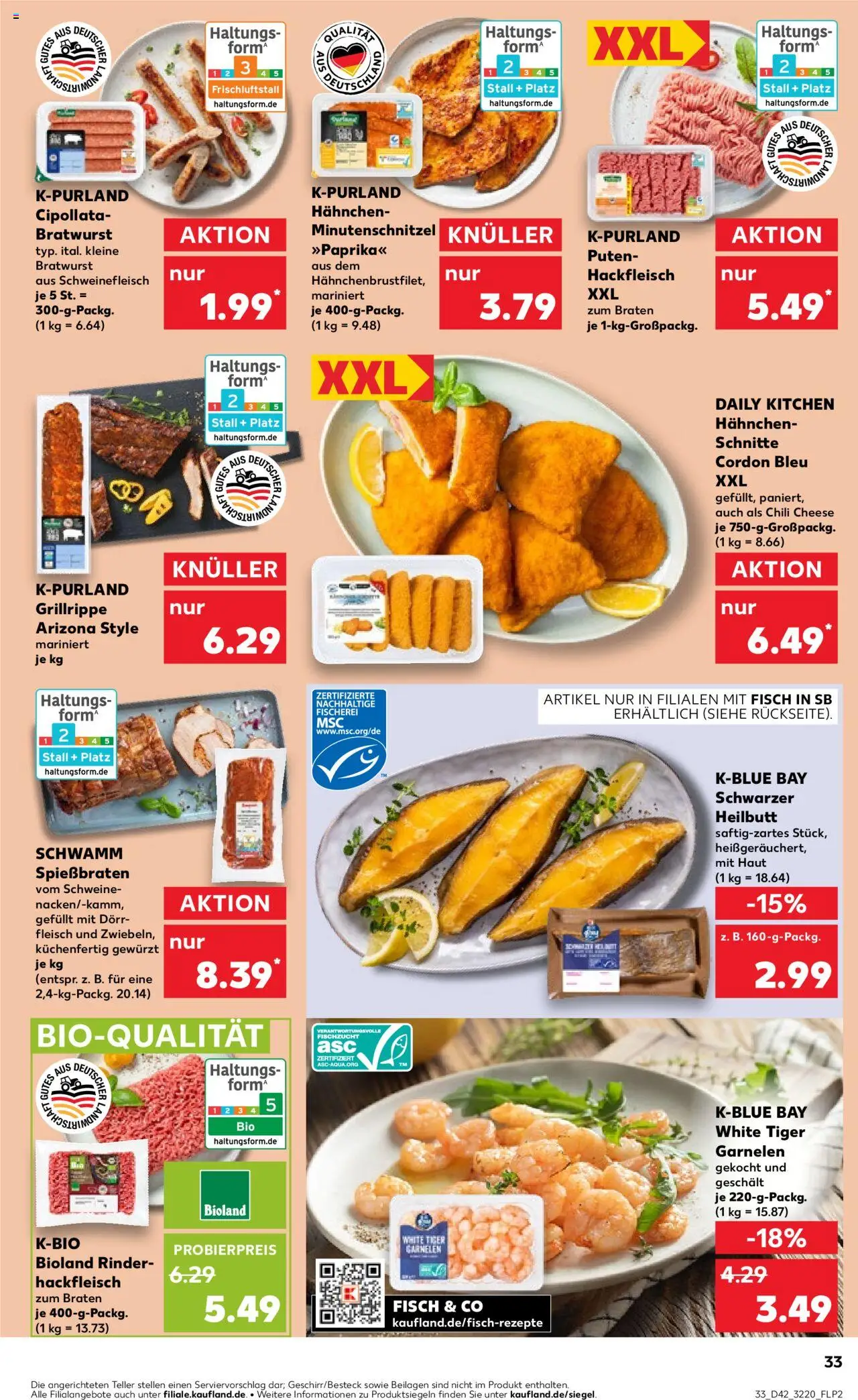 Kaufland prospekt Jena	 – gültig ab 16.10.2025 | Seite: 33 | Produkte: Garnelen, Chili, Tiger garnelen, Hackfleisch