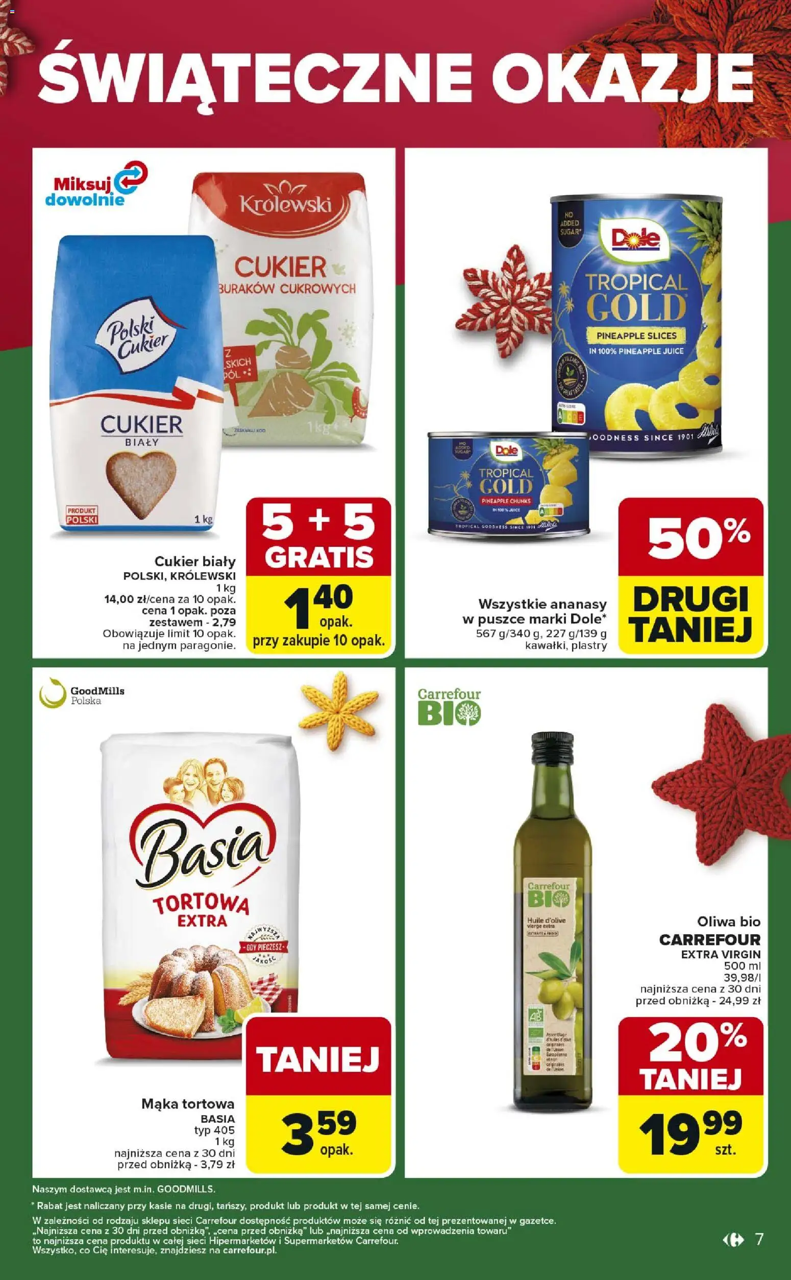 Carrefour Gazetka - Świąteczne okazje od 18.12.2025 | Strona: 7 | Produkty: Cukier biały, Cukier