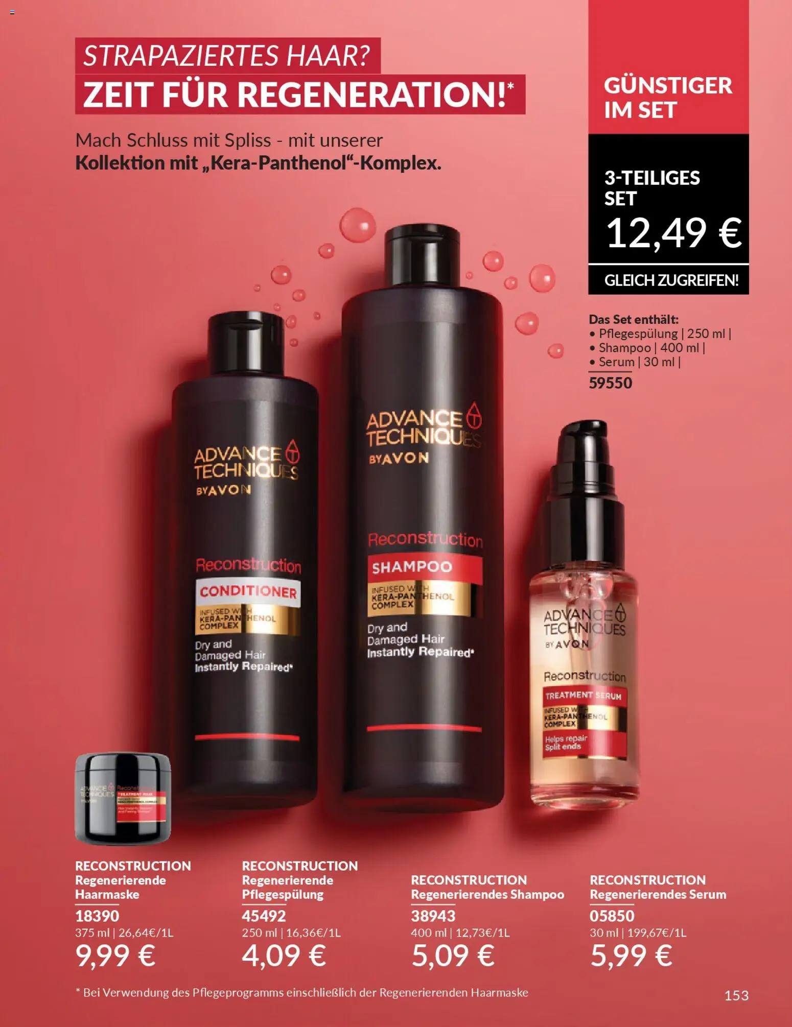AVON Katalog Januar 2026 – gültig ab 01.01.2026 | Seite: 155 | Produkte: Shampoo, Haarmaske, Serum