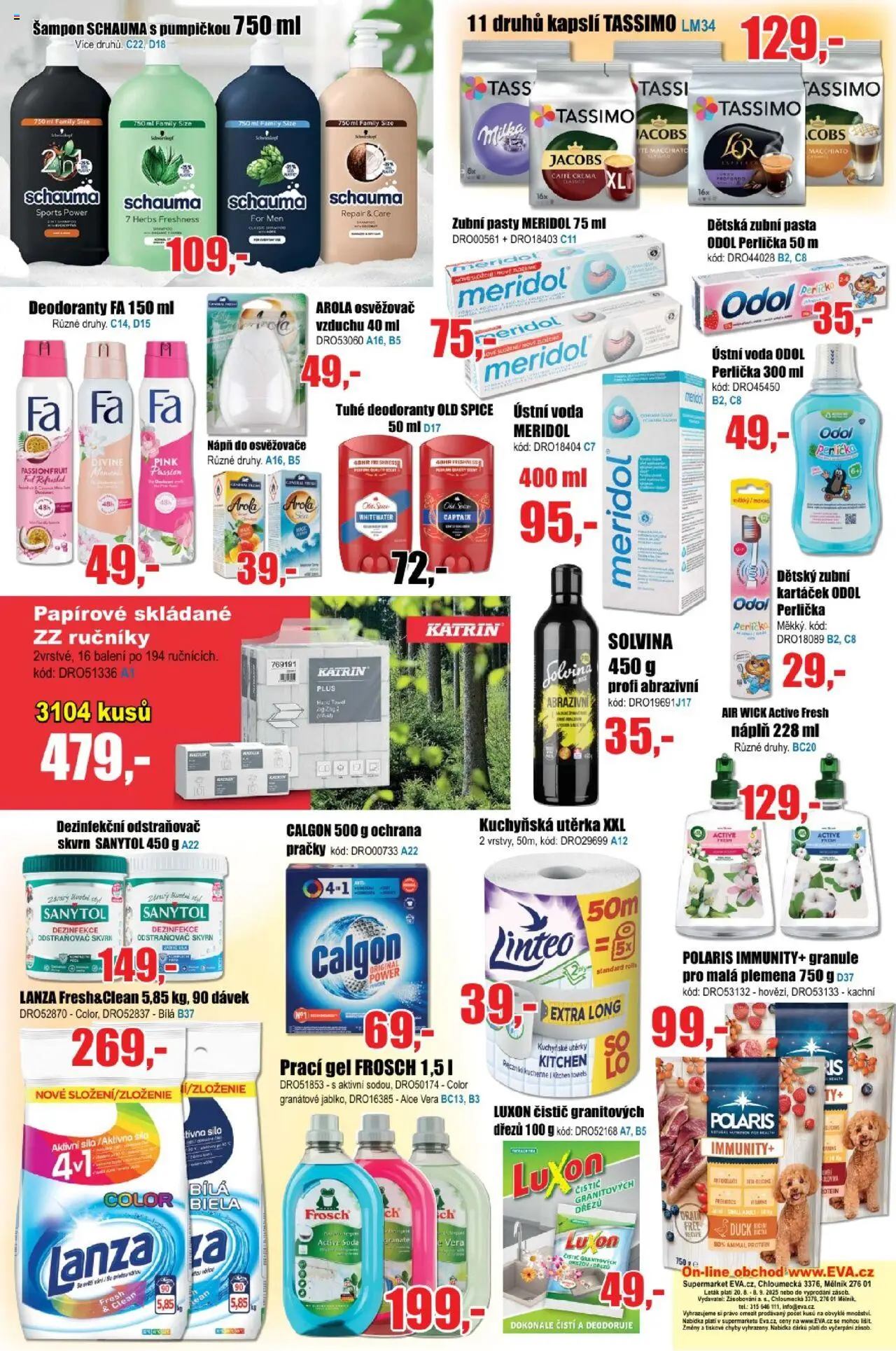 Eva supermarket leták od 20.08.2025 | Strana: 6 | Produkty: Utěrky, Aloe vera, Protein, Šampon