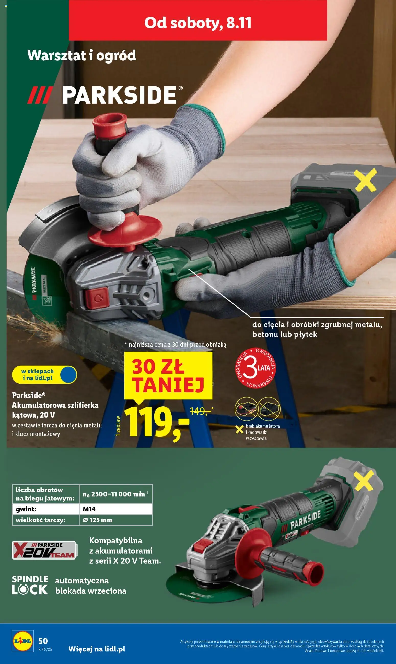 Lidl Katalog od 03.11.2025 | Strona: 54 | Produkty: Szlifierka