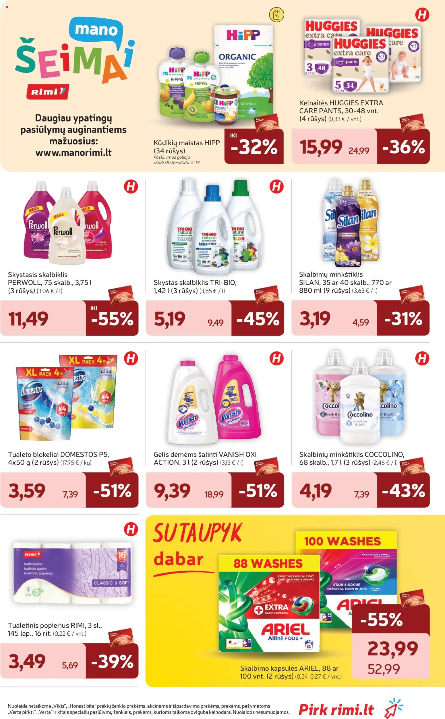 Rimi akcijos nuo 13.01.2026 | Puslapis: 29 | Prekių: Kelnaitės, Tualetinis popierius