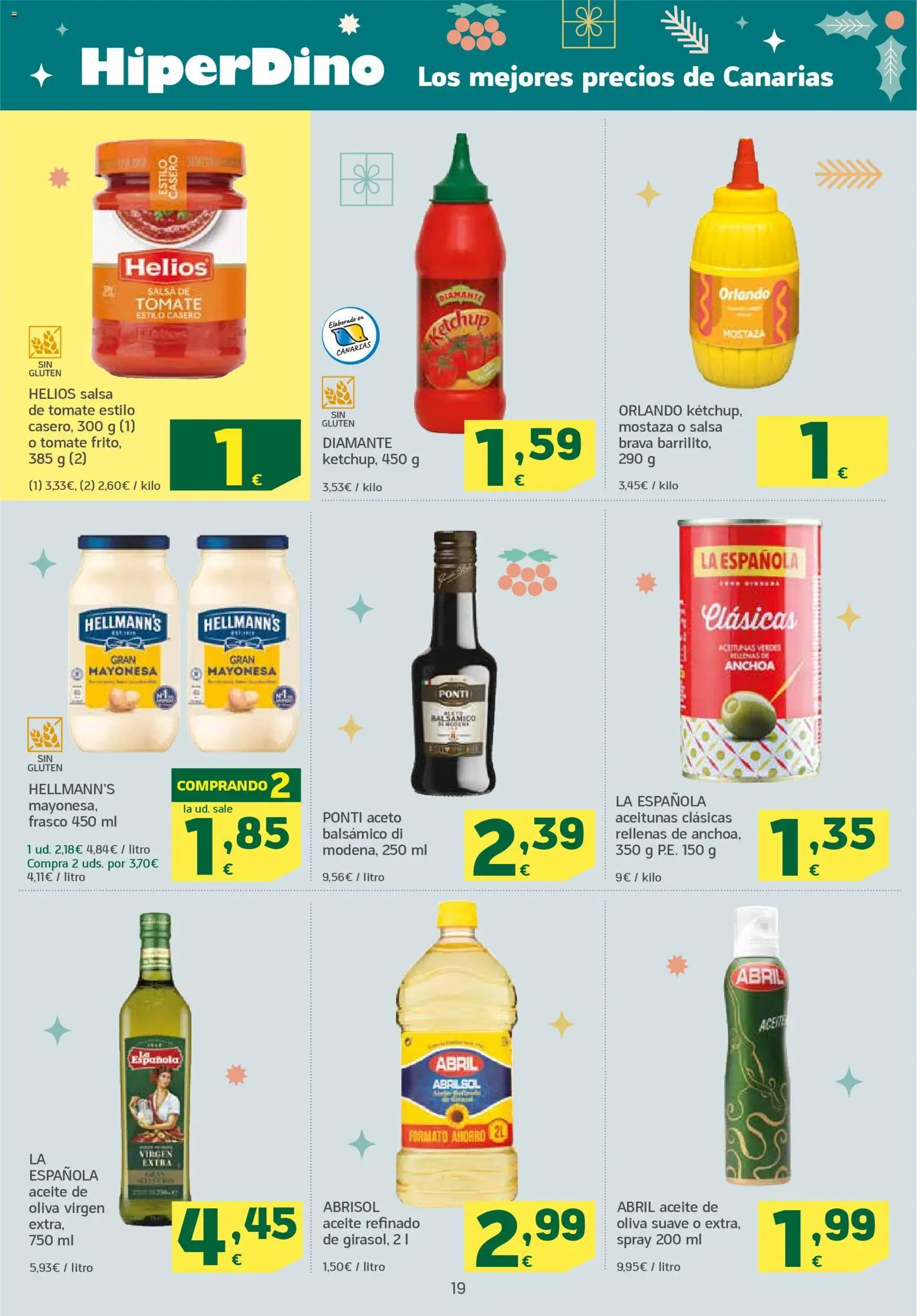 HiperDino folleto │ válido desde el 25.11.2025 | Página: 19 | Productos: Aceite, Salsa de tomate, Οθόνη προβολής, Anchoa