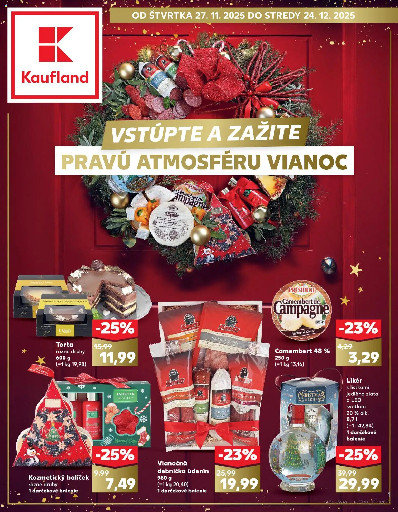Kaufland SK akciós ujság - amely érvényes a következő dátumtól: 27.11.2025 | Oldal: 1