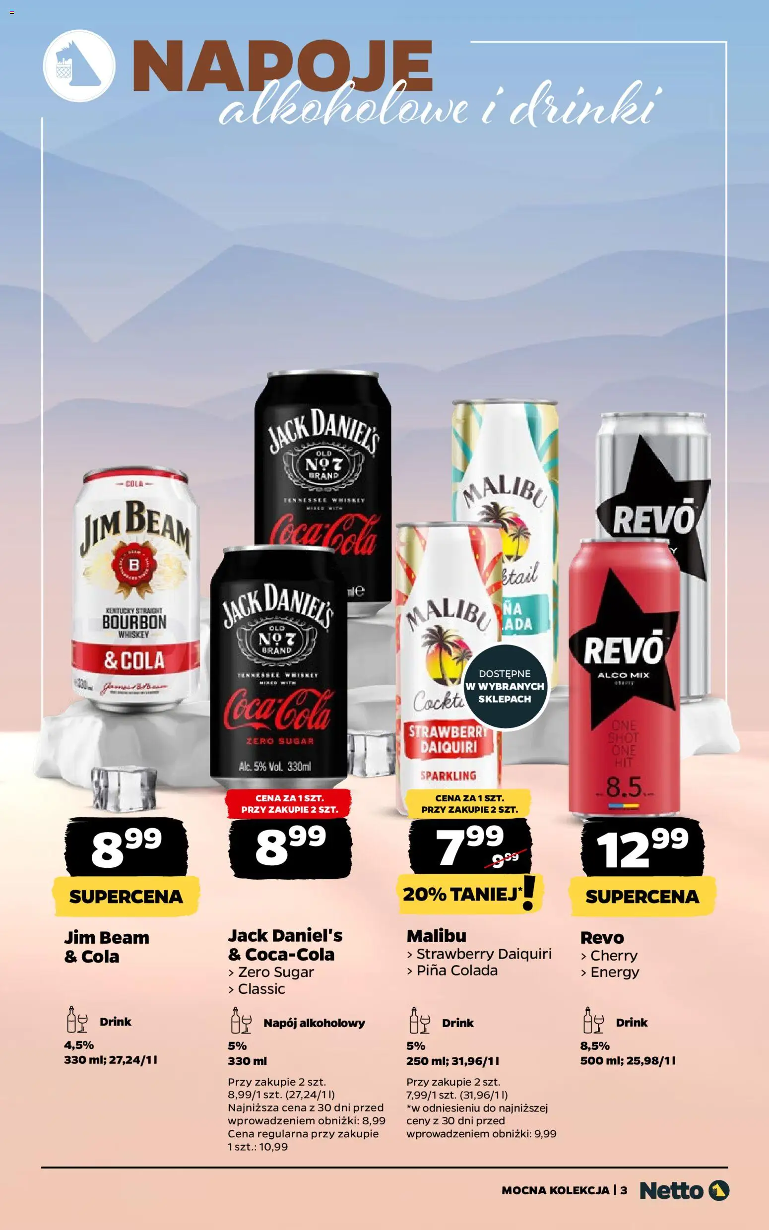 Netto gazetka - Alkohole mocne od 16.02.2026 | Strona: 3 | Produkty: Bourbon, Jim Beam, Coca cola, Jack Daniel's