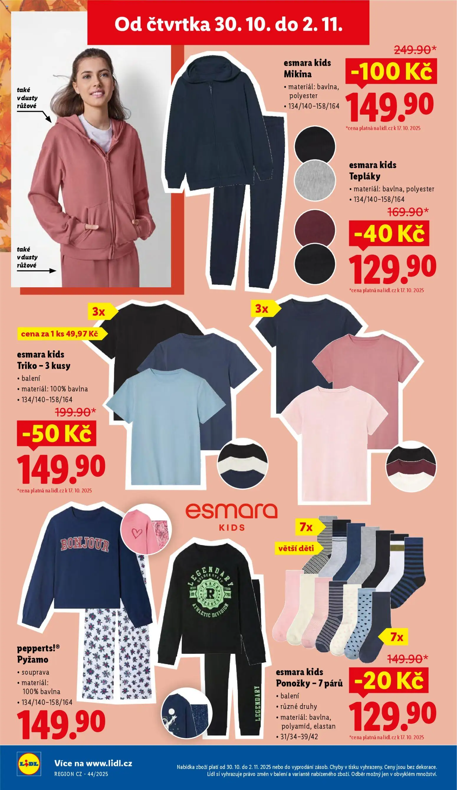 Lidl leták od 30.10.2025 | Strana: 36 | Produkty: Mikina, Ponožky, Pyžamo, Tepláky