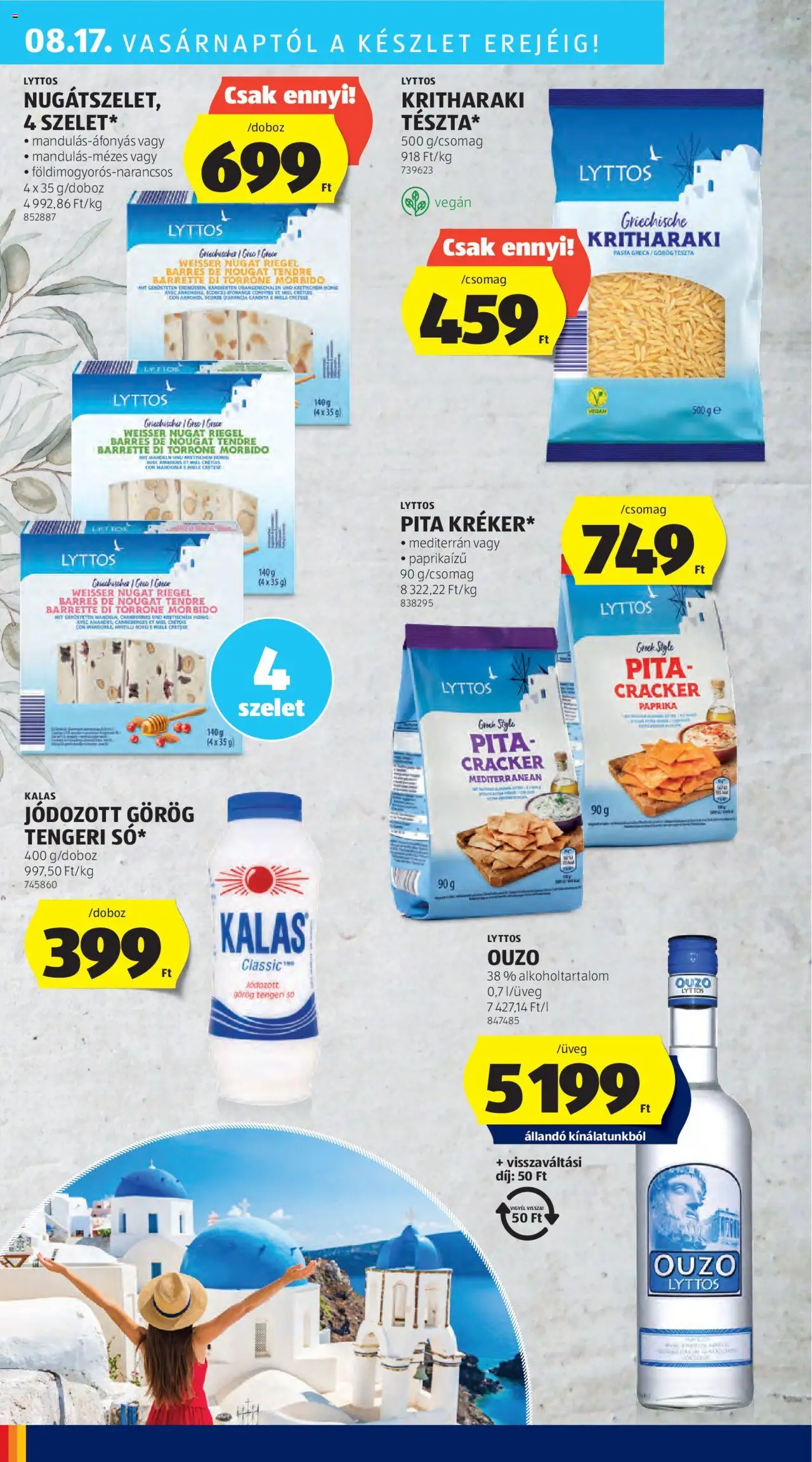 Aldi akciós ujság - amely érvényes a következő dátumtól: 14.08.2025 | Oldal: 40 | Termékek: Gres, Miele, Vegán, Só