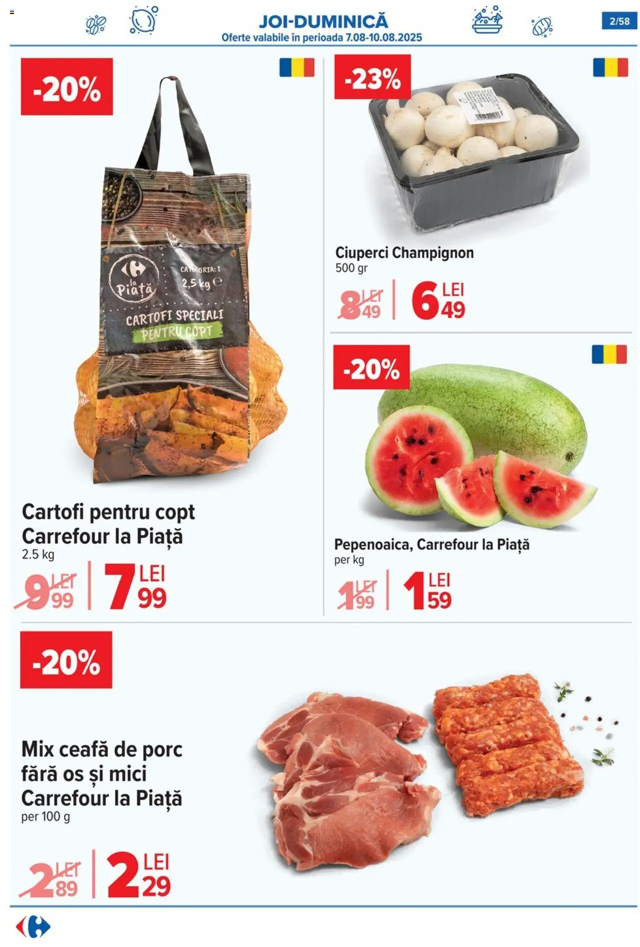 Catalog Carrefour – valabil de la 06.08.2025 | Pagină: 3 | Produse: Keçeli kalem, Mici, Ciuperci, Cartofi