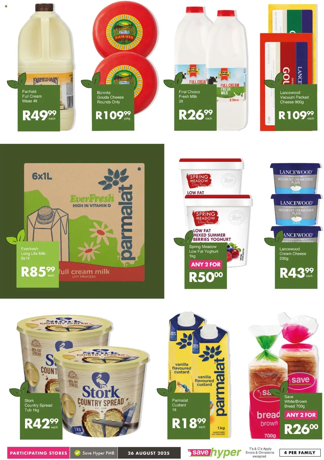 Save Market Day │ valid from 26.08.2025 | Page: 11 | Products: Custard, Yoghurt, Cheese, Preservative