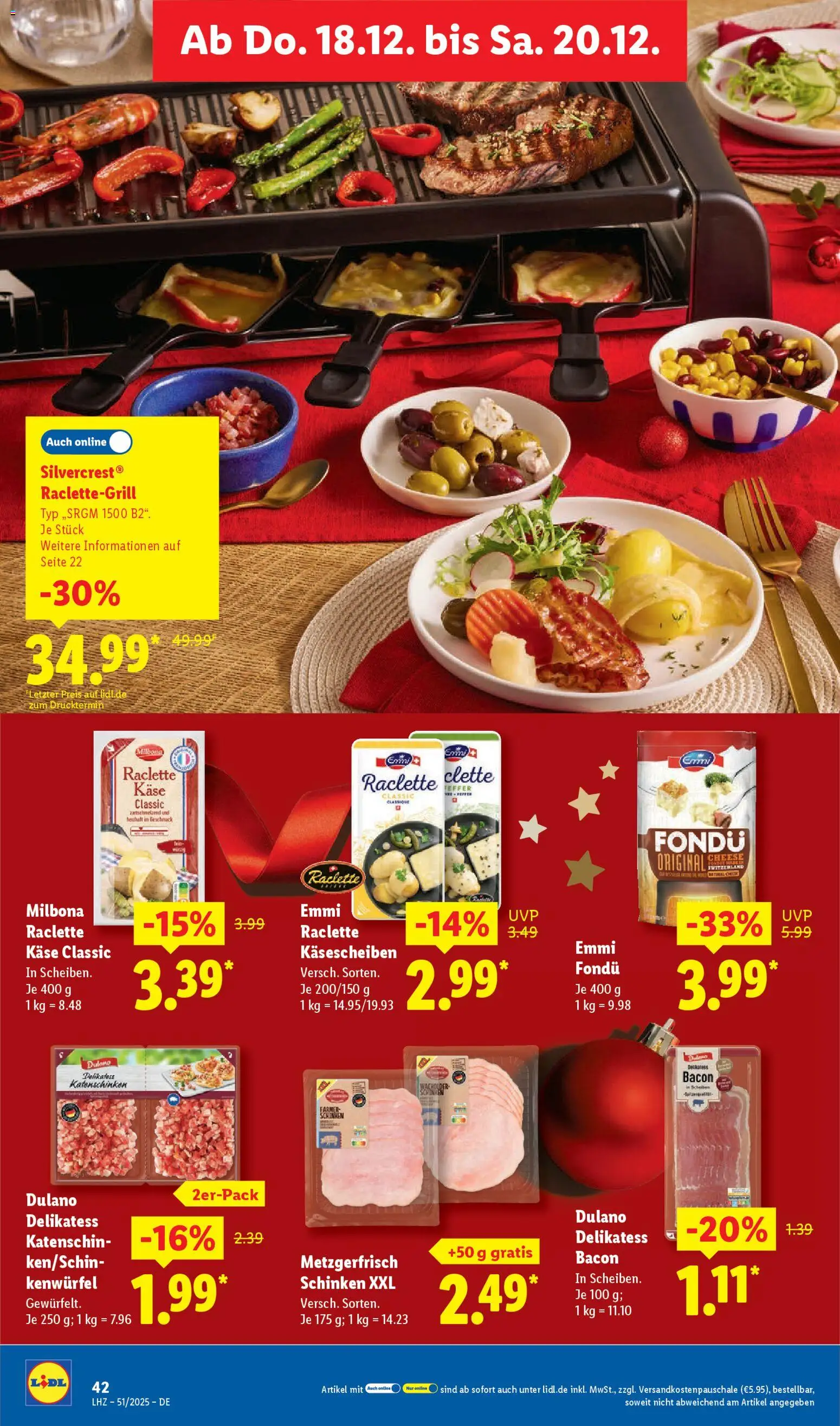 Lidl Prospekt Prenzlau – gültig ab 15.12.2025 | Seite: 62 | Produkte: Käse, Schinken, Raclette