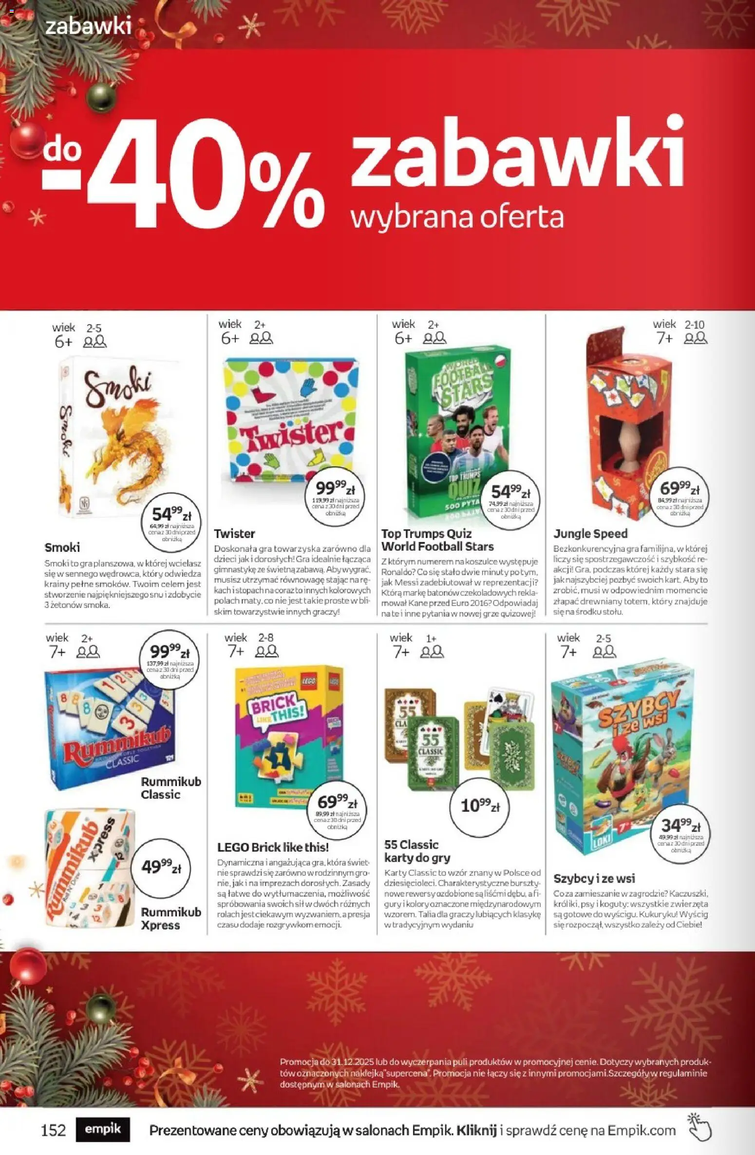 Empik promocje - Tom kultury Zabawki od 10.12.2025 | Strona: 28 | Produkty: Top, Gra, Lego, Gry