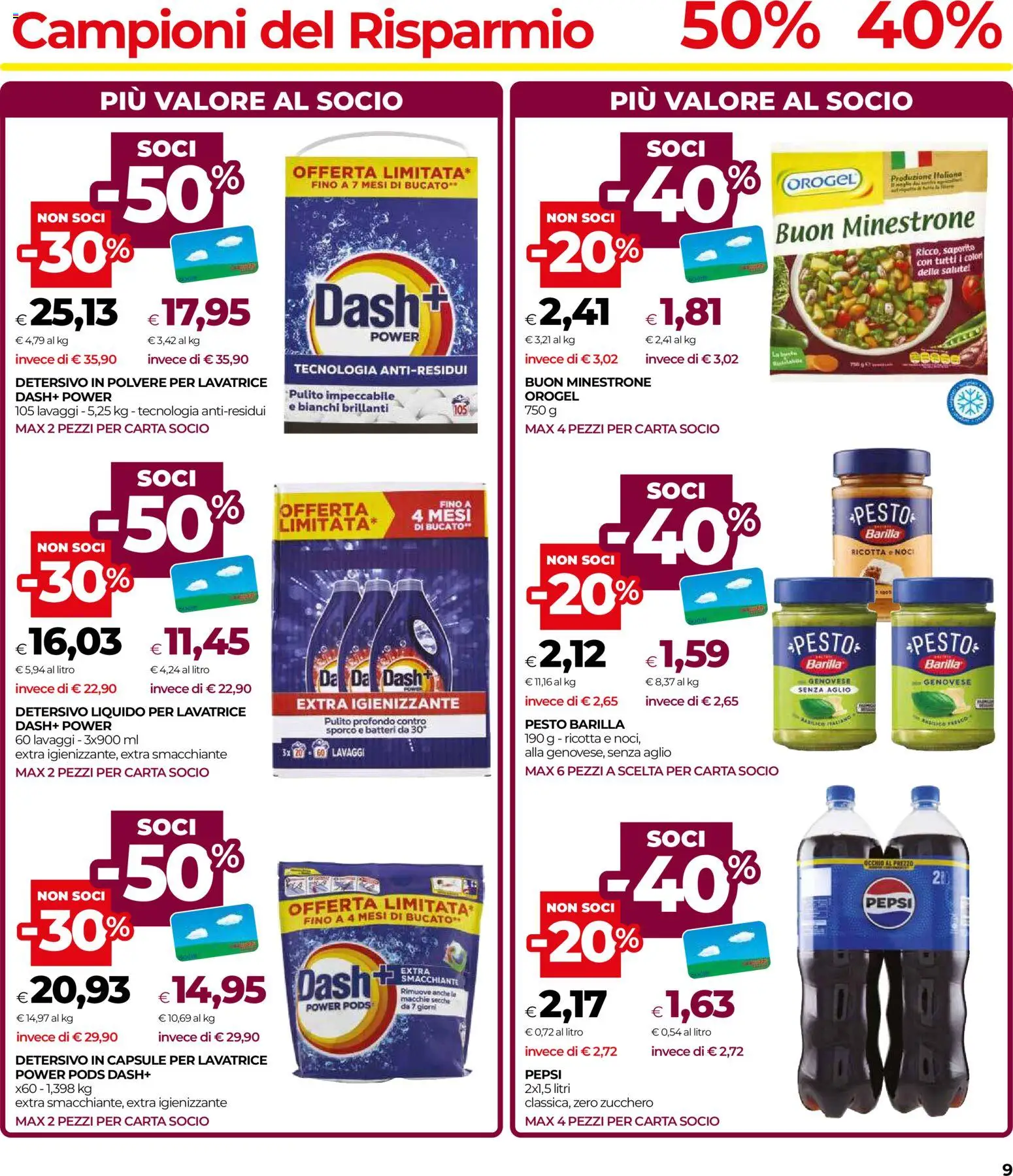 Volantino COOP del 20.11.2025 | Pagina: 9 | Prodotti: Zucchero, Noci, Lavatrice, Pepsi