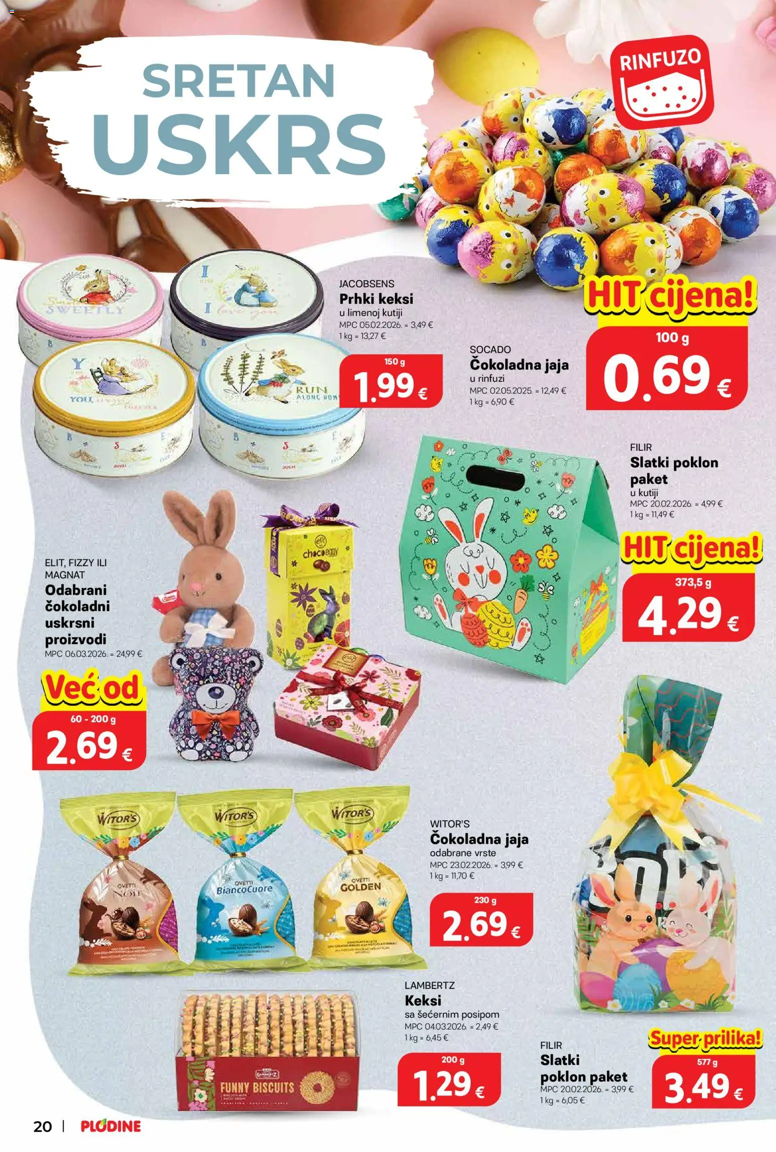Plodine katalog | vrijedi od 01.04.2026 | Stranica: 20 | Proizvodi: Keksi, Jaja