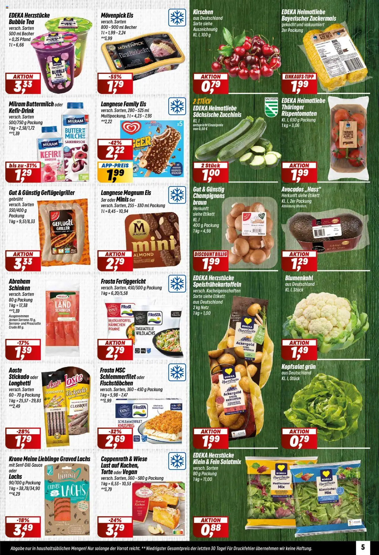 Simmel Prospekt 	 - gültig ab dem 21.07.2025 | Seite: 5 | Produkte: Kartoffeln, Fischstabchen, Himbeere, Eis