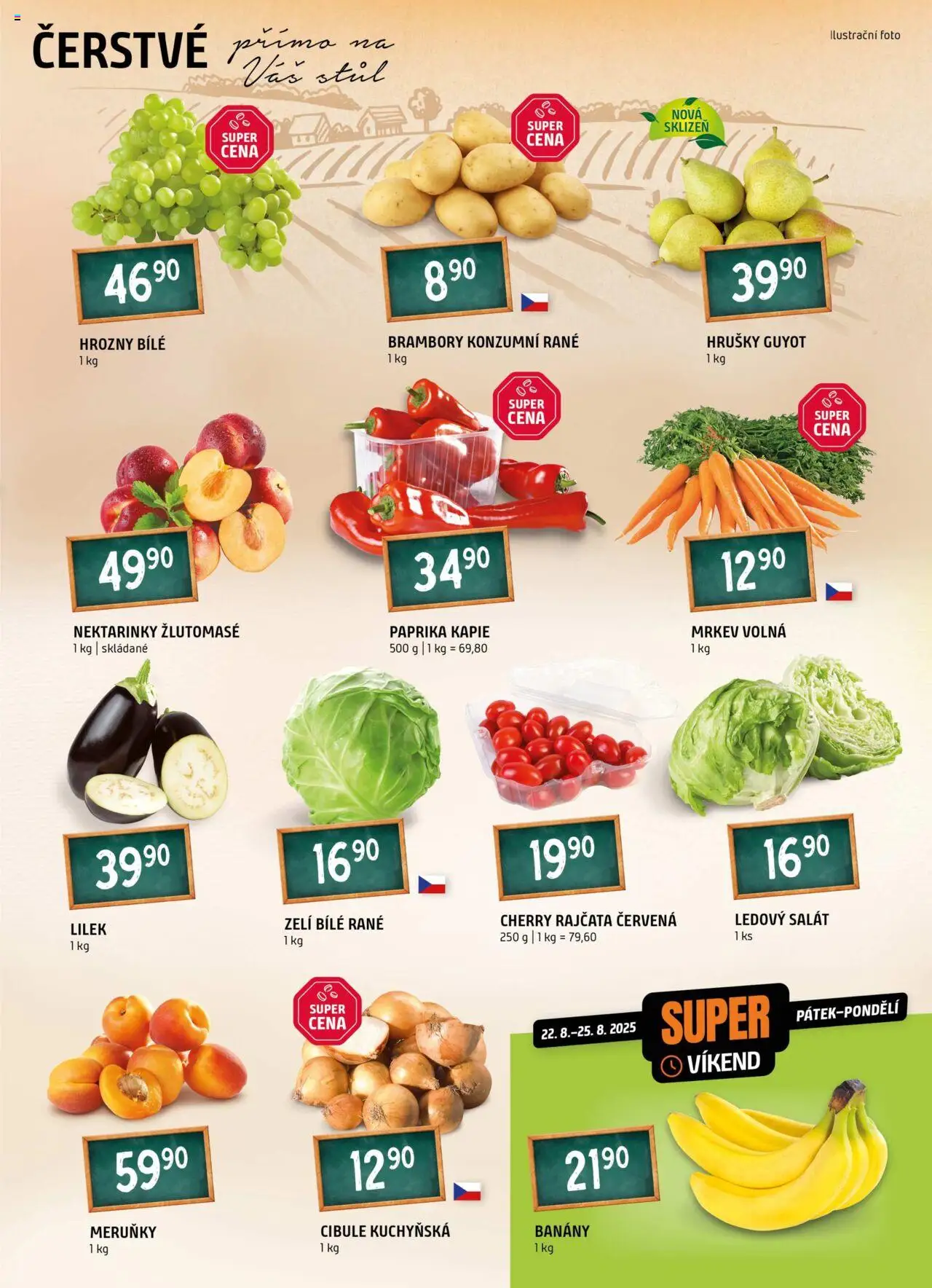 Terno leták od 20.08.2025 | Strana: 3 | Produkty: Cherry rajčata, Paprika, Meruňky, Cibule