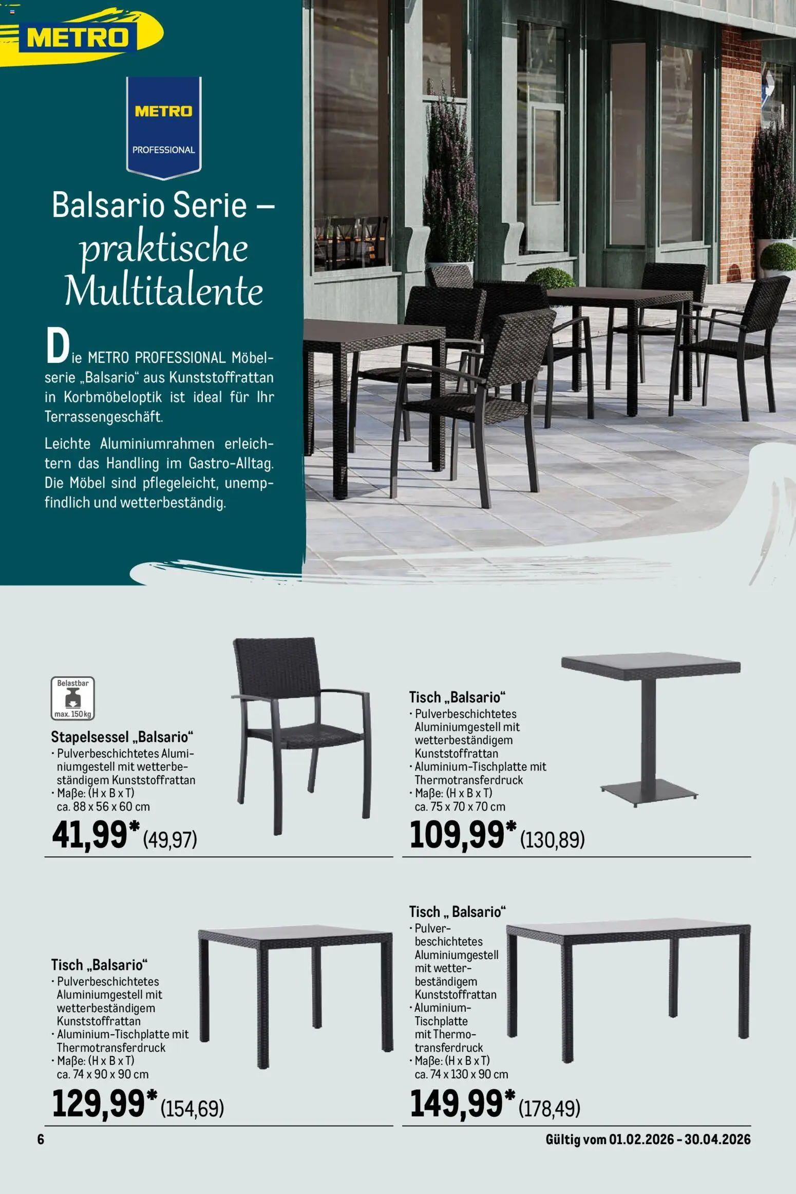 Metro Outdoor für Profis – gültig ab 01.02.2026 | Seite: 6 | Produkte: Tisch