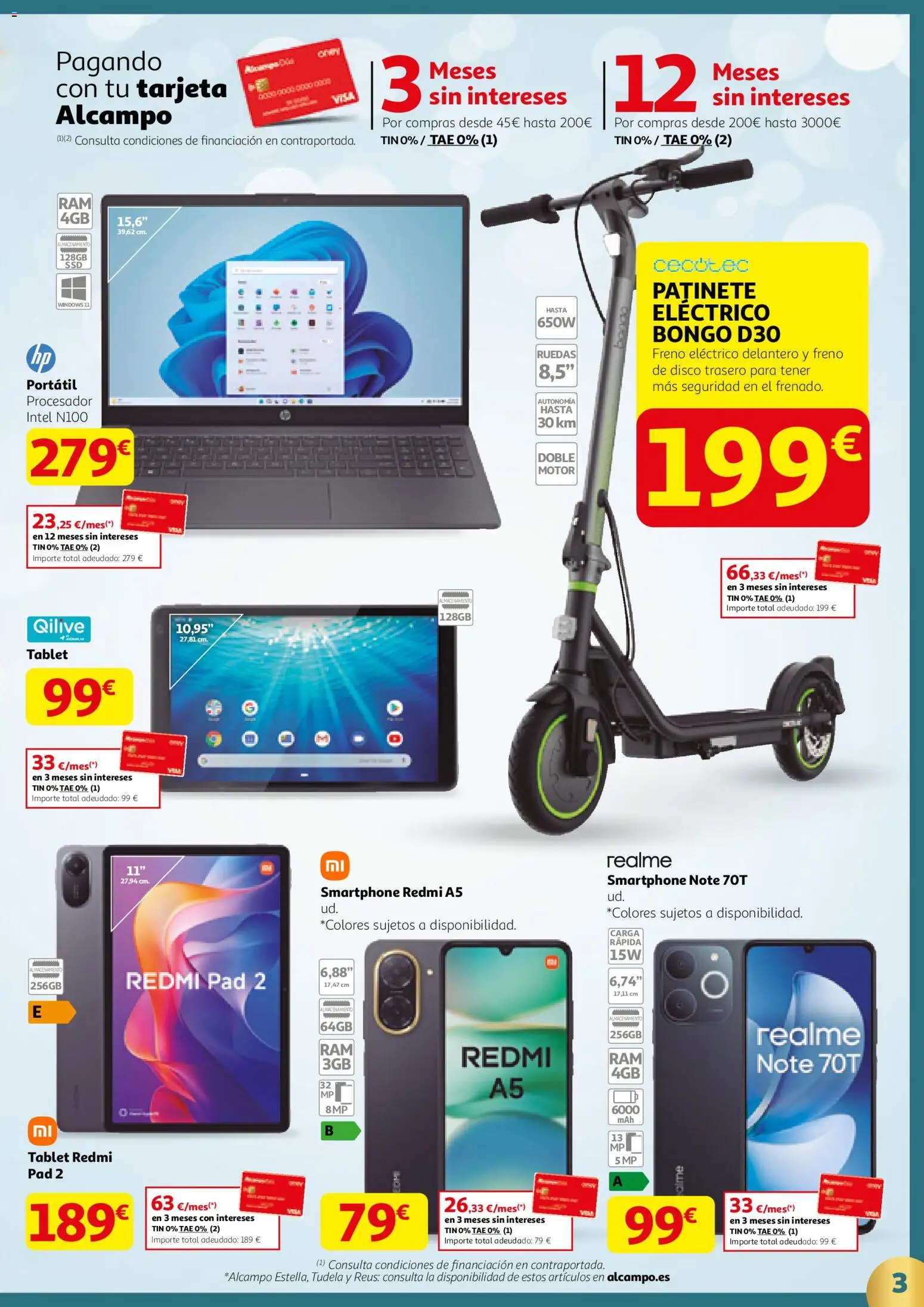 Alcampo - Regalos 2 SST Nacional  │ válido desde el 18.12.2025 | Página: 3 | Productos: Patinete, Smartphone, Tablet, Disco