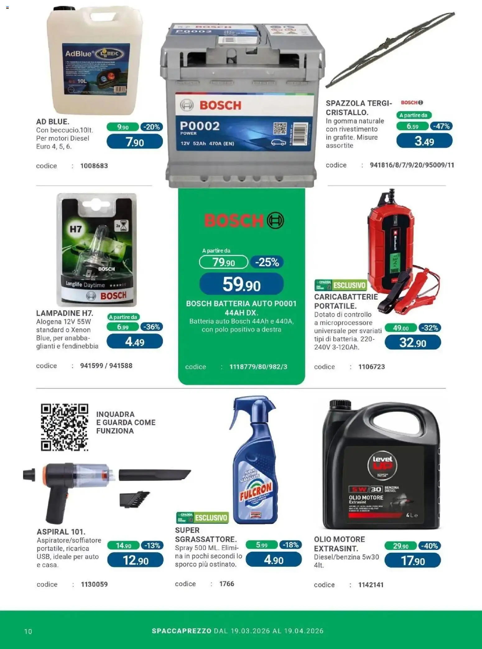 Volantino CFadda del 19.03.2026 | Pagina: 10 | Prodotti: Spazzola, Olio motore, Polo, Caricabatterie