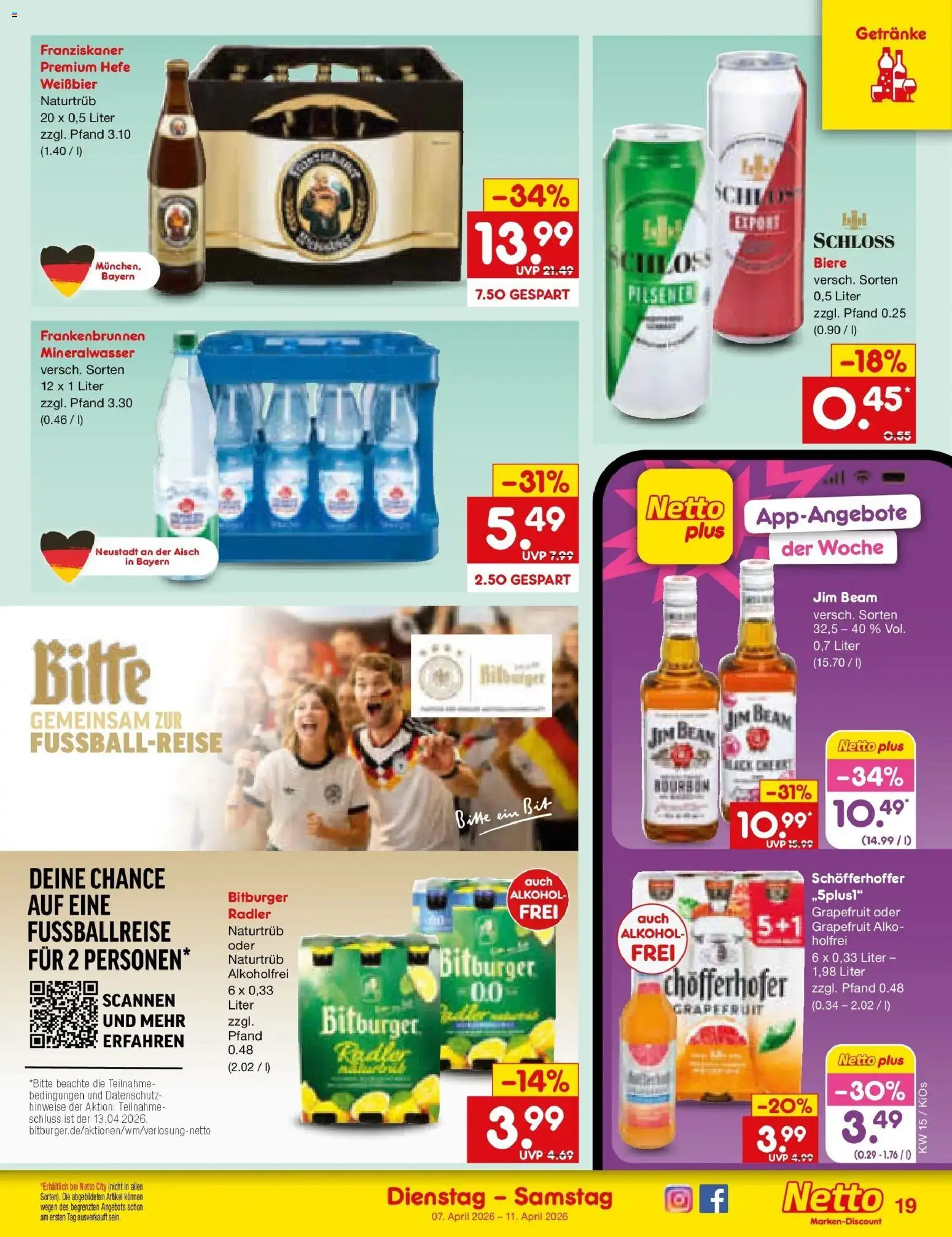 Netto Marken-Discount Prospekt Oberhaid	 – gültig ab 07.04.2026 | Seite: 21 | Produkte: Weißbier, Mineralwasser, Grapefruit, Hefe weissbier