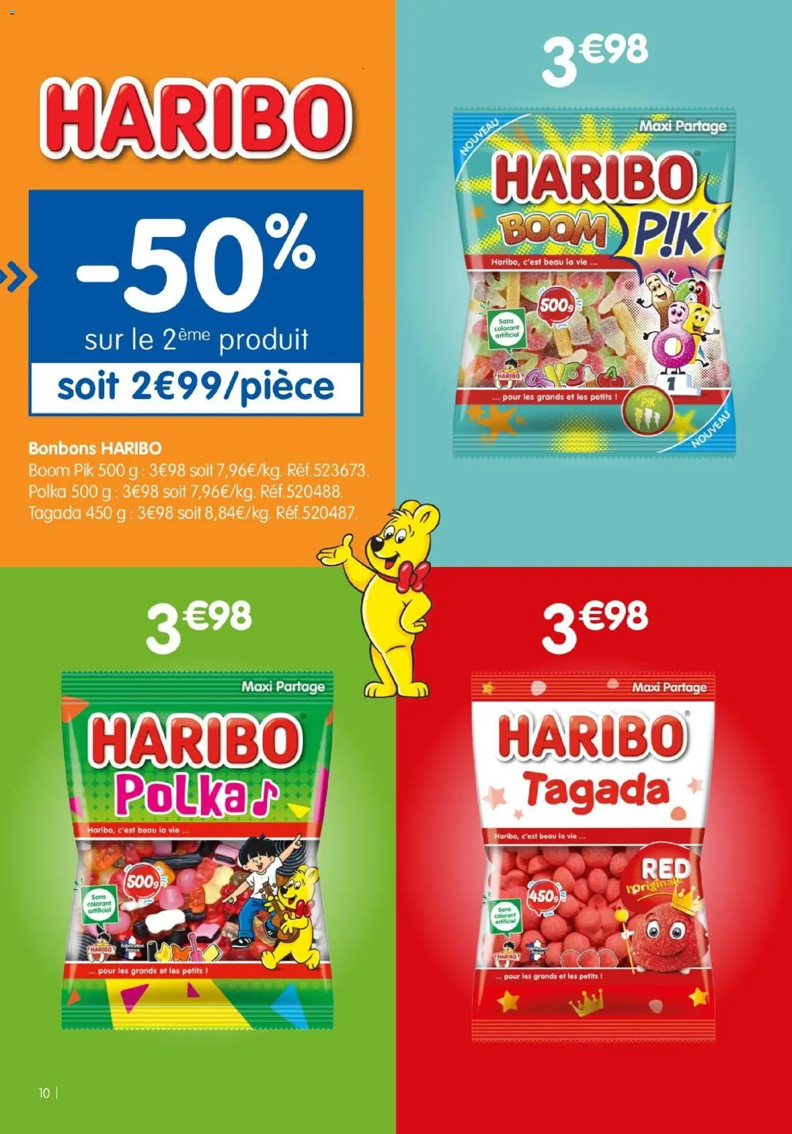 {H1} | Page: 10 | Produits: Bonbons Haribo, Bonbons