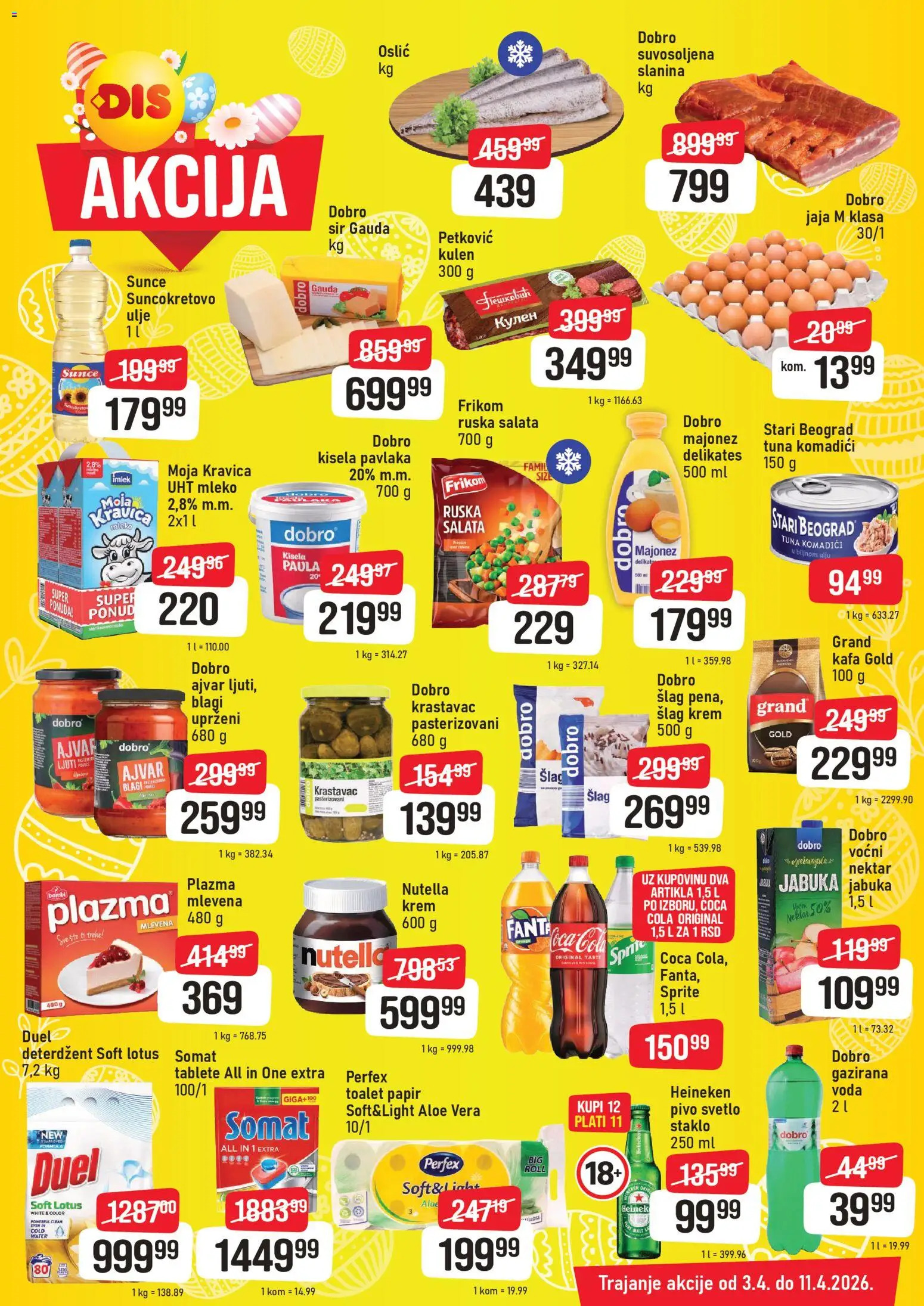 Super DIS katalog - važi od 03.04.2026 | Strana: 2 | Proizvode: Ruska salata, Voda, Jaja, Ulje