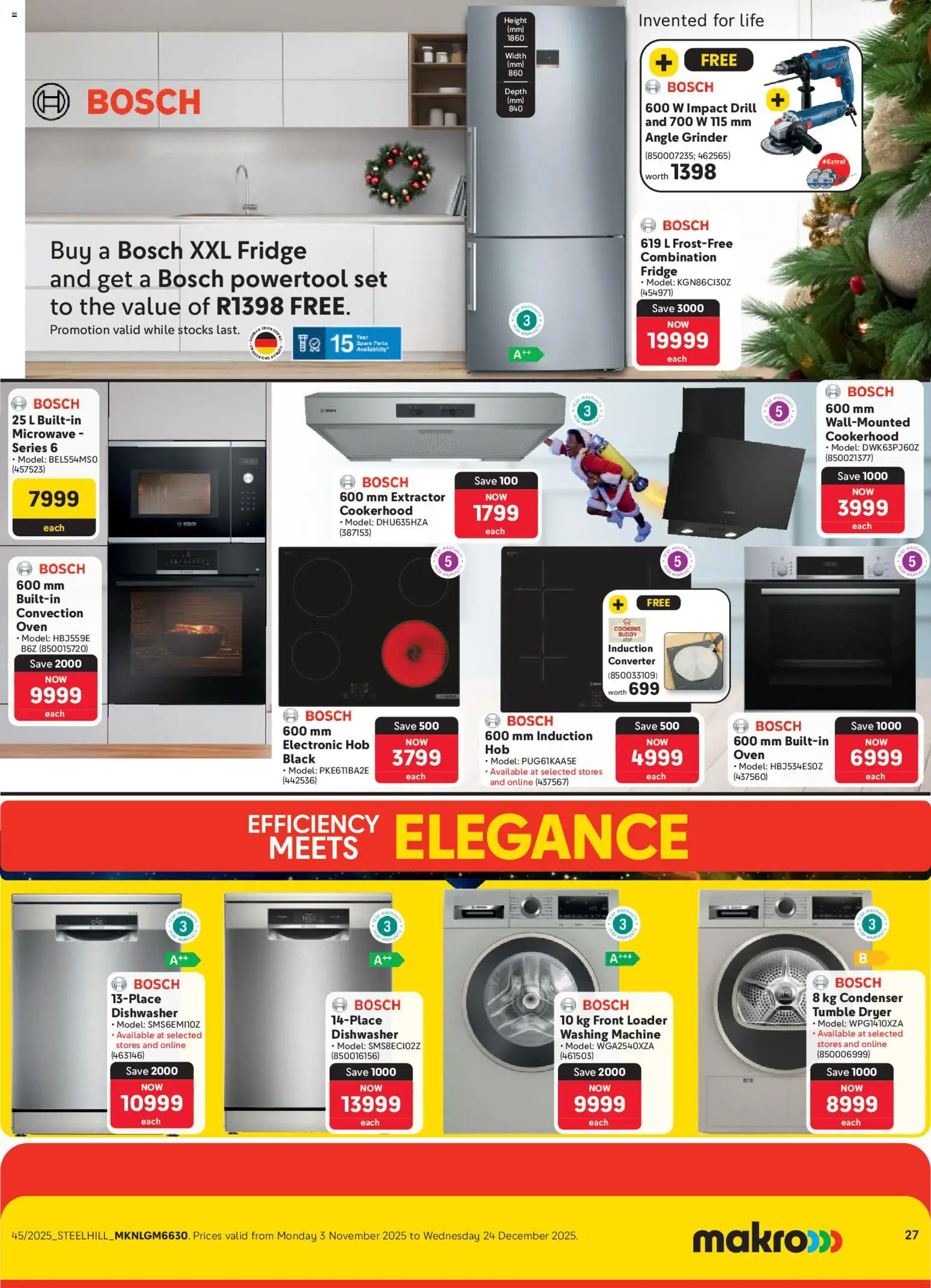 New Makro catalogue – valid from 03.11.2025 | Page: 27 | Products: Dishwasher, Drill, Microwave, Angle grinder