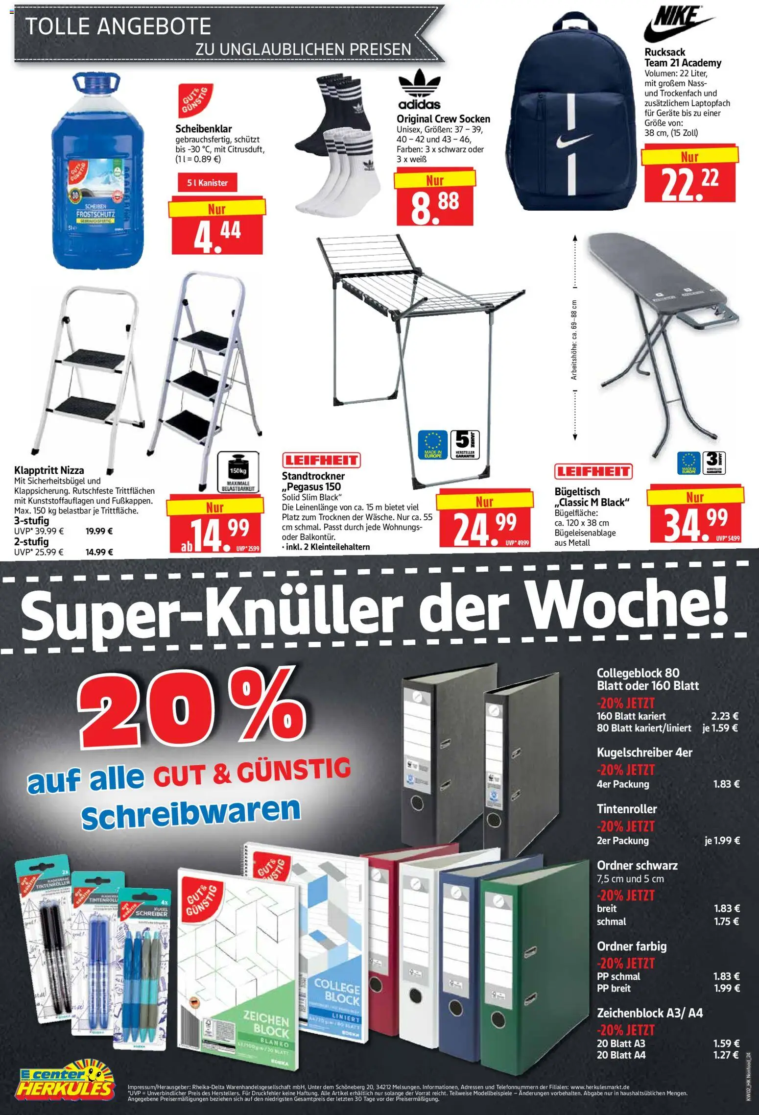 HERKULES Prospekt 	 – gültig ab 05.01.2026 | Seite: 24 | Produkte: Socken, Rucksack