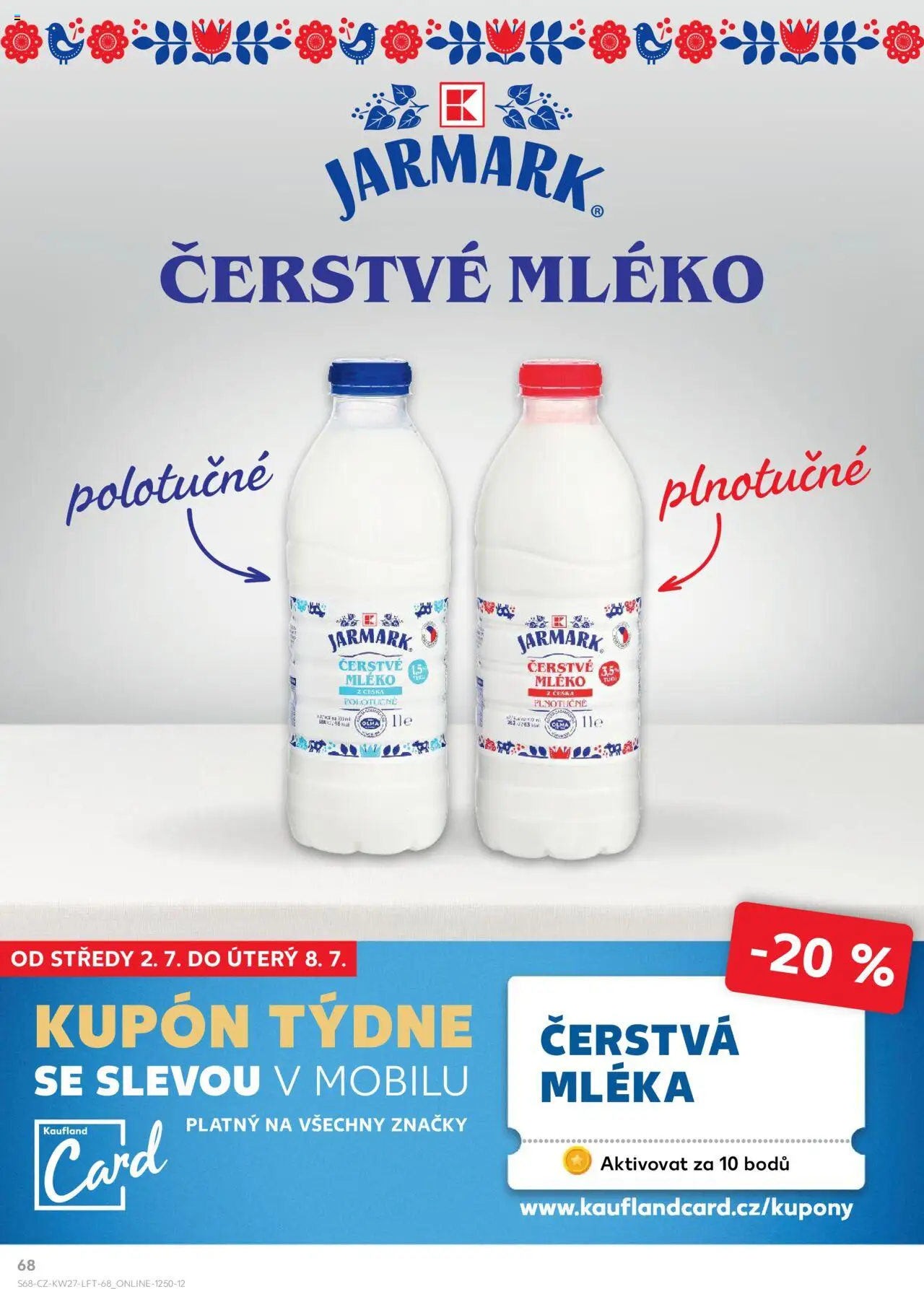 Kaufland leták od 02.07.2025 | Strana: 68 | Produkty: Mléko polotučné, Mléko