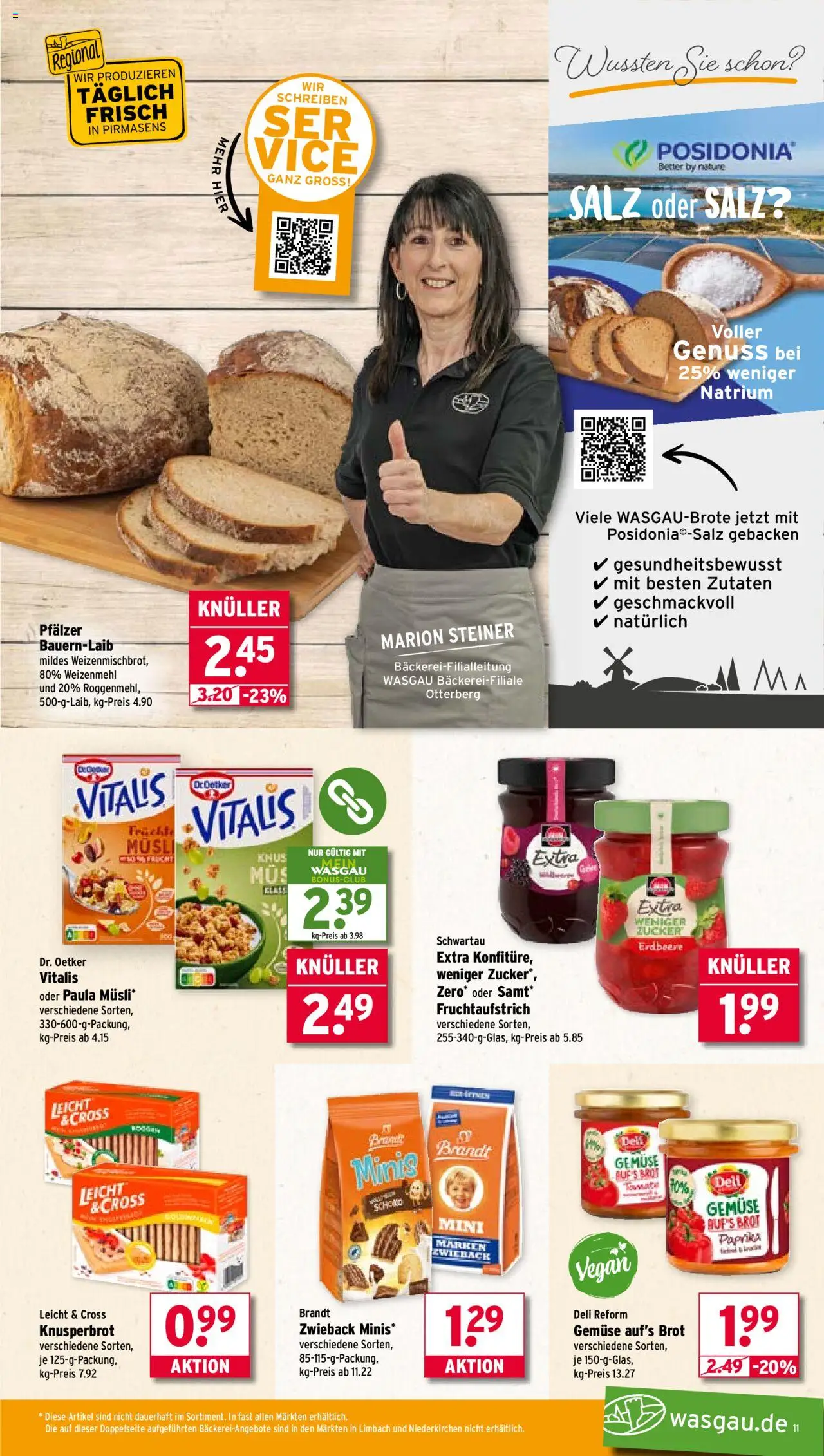 Wasgau Prospekt 	 - gültig ab dem 21.07.2025 | Seite: 11 | Produkte: Weizenmehl, Gemüse, Paprika, Brot