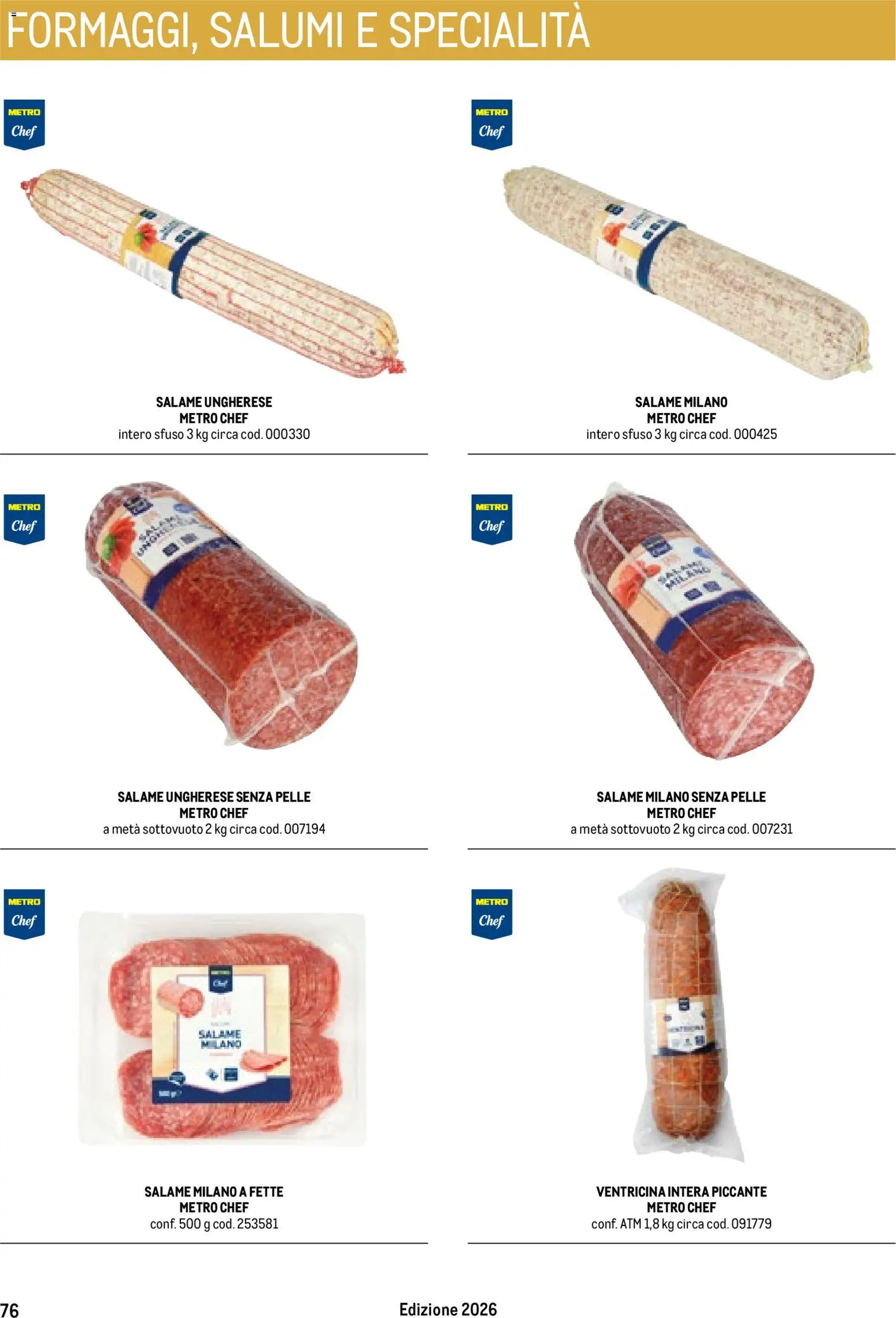 Volantino Metro del 17.10.2025 | Pagina: 76 | Prodotti: Salame