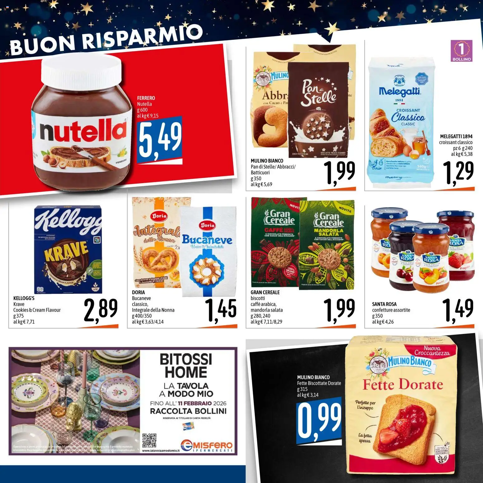 Volantino Emisfero del 28.12.2025 | Pagina: 17 | Prodotti: Cioccolato, Latte, Nutella, Croissant