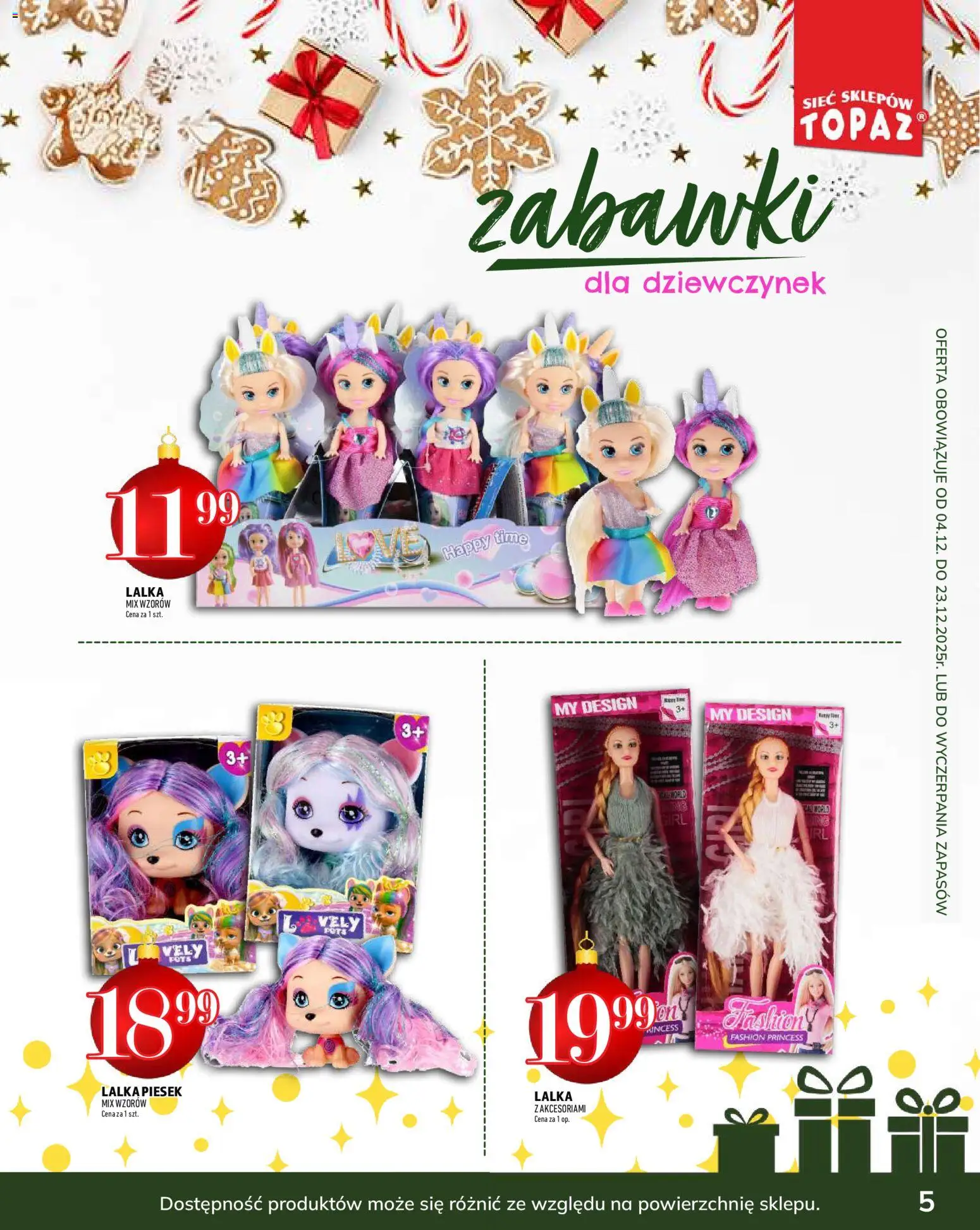Topaz Gazetka - Podaruj dobre chwile od 04.12.2025 | Strona: 5 | Produkty: Lalka