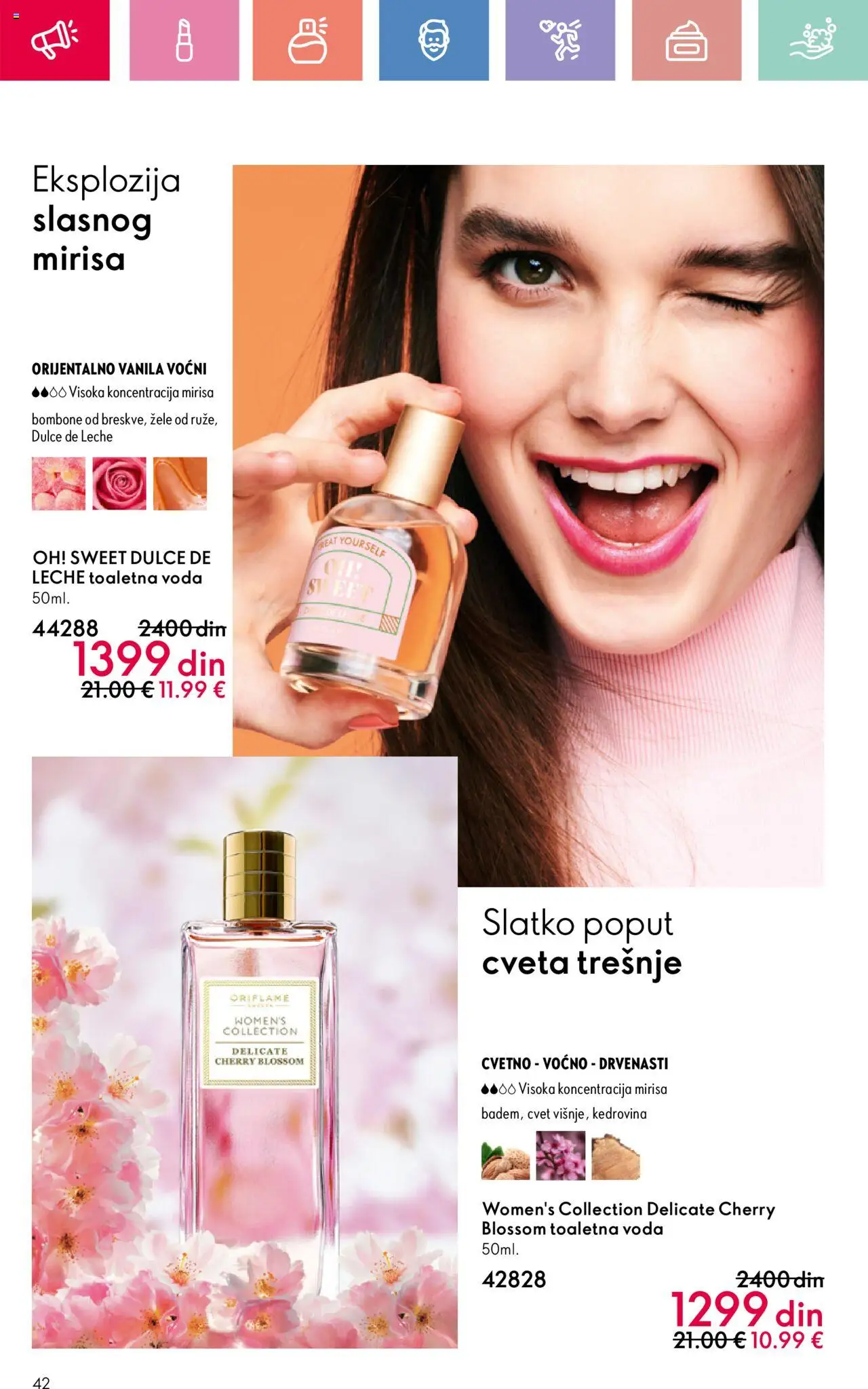 Oriflame katalog - važi od 22.06.2025 | Strana: 42 | Proizvode: Bombone, Toaletna voda, Voda