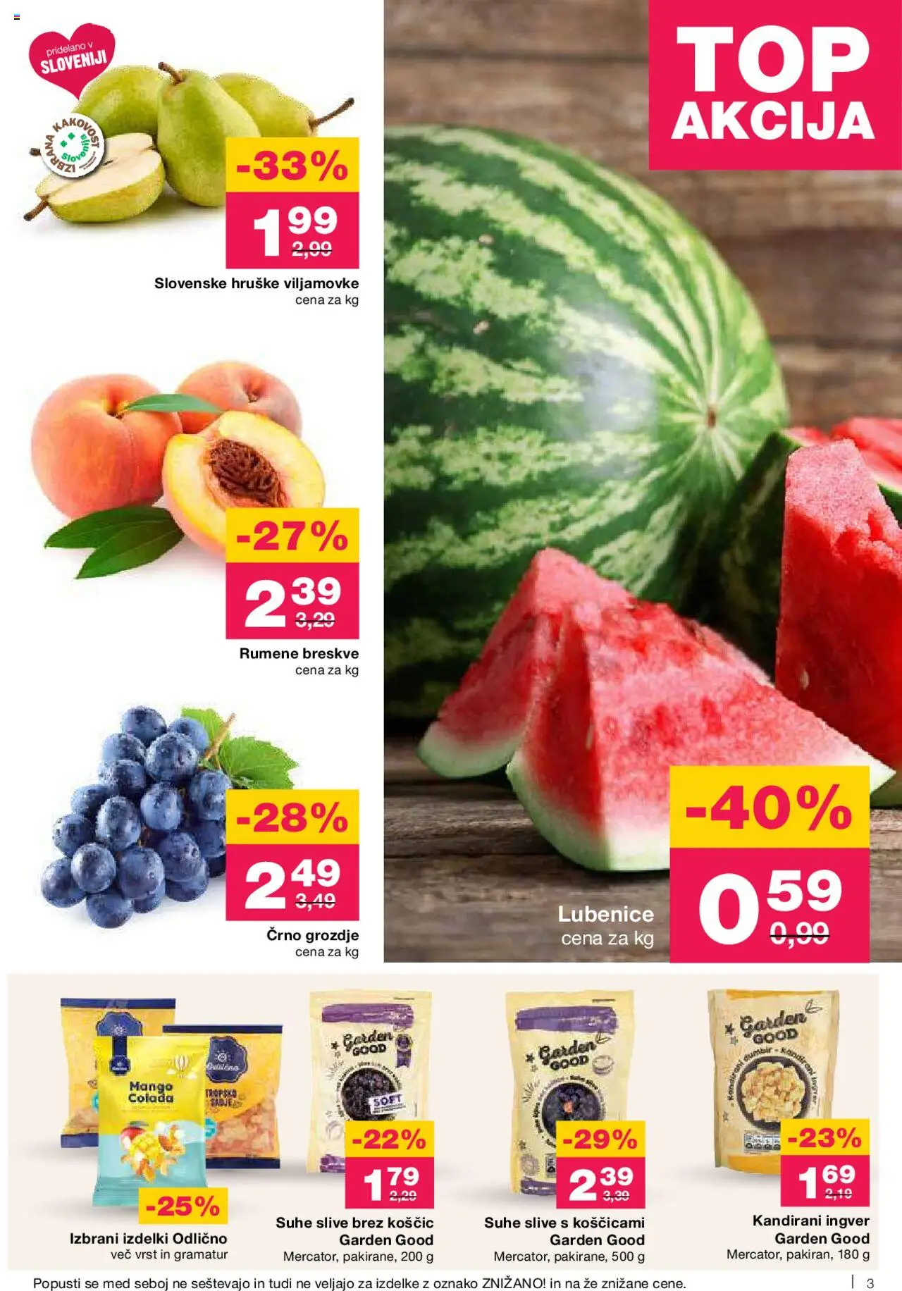 Mercator katalog │ velja od 21.08.2025 | Stran: 3 | Izdelki: Βαλσάμικο ξύδι, Mango, Lubenice, Hruške