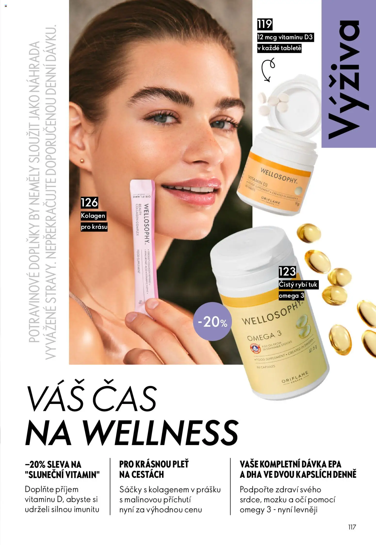 Oriflame katalog č. 04/2026 od 04.03.2026 | Strana: 117 | Produkty: Omega 3, Tuk Omega, Omega, Kolagen