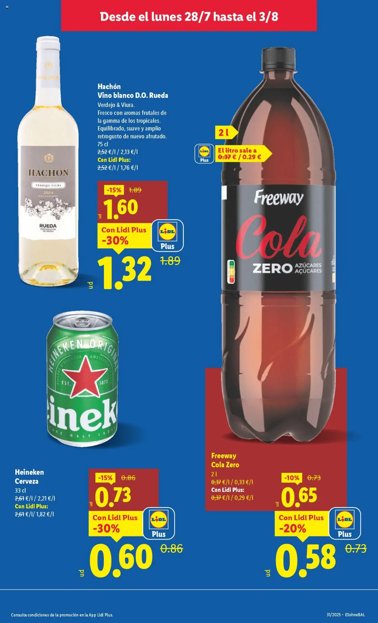 Lidl catálogo MAD │ válido desde el 28.07.2025 | Página: 9 | Productos: Vino, Cerveza, Σπανάκι