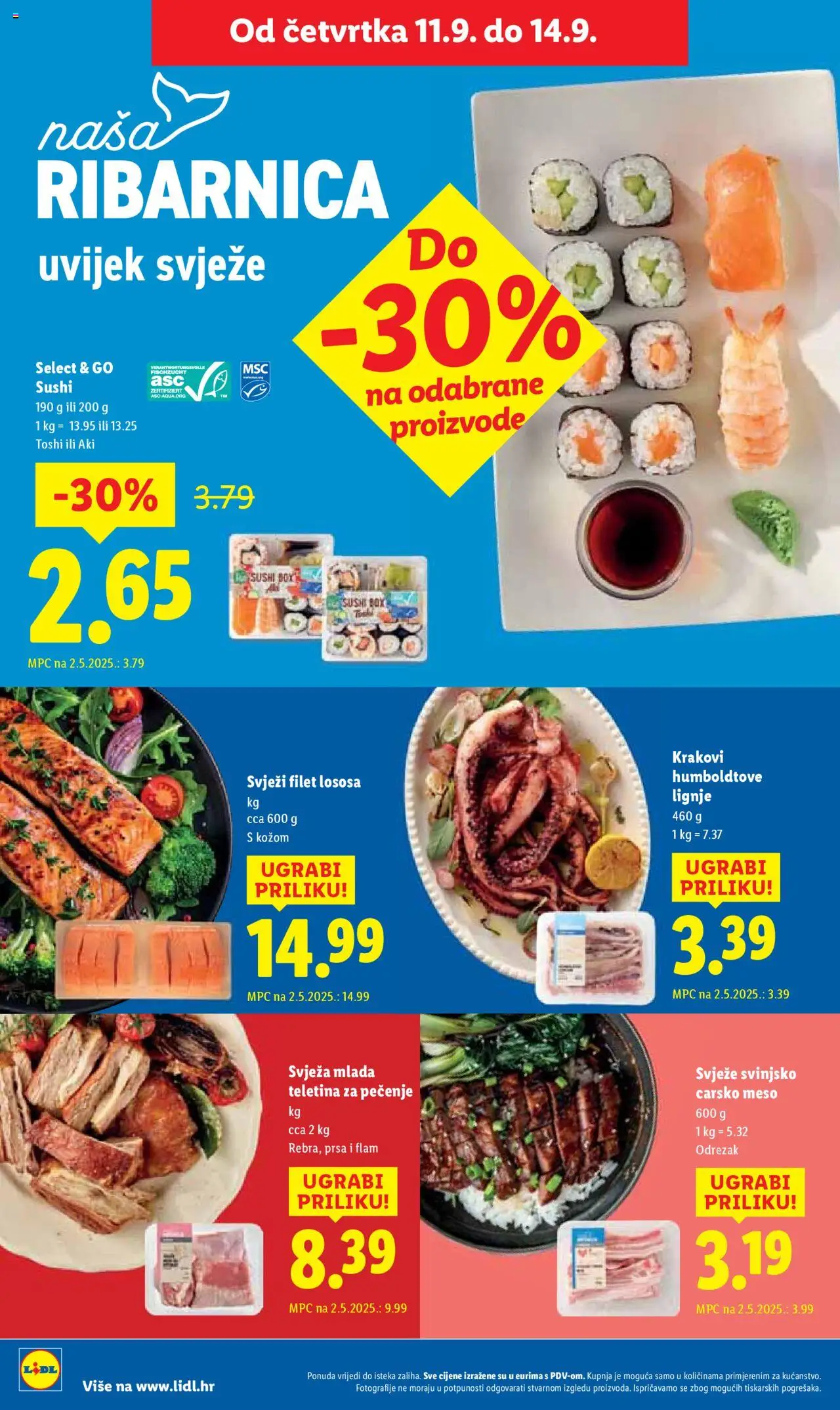 Lidl katalog | vrijedi od 08.09.2025 | Stranica: 70 | Proizvodi: Carsko meso, Teletina, Meso, Lignje