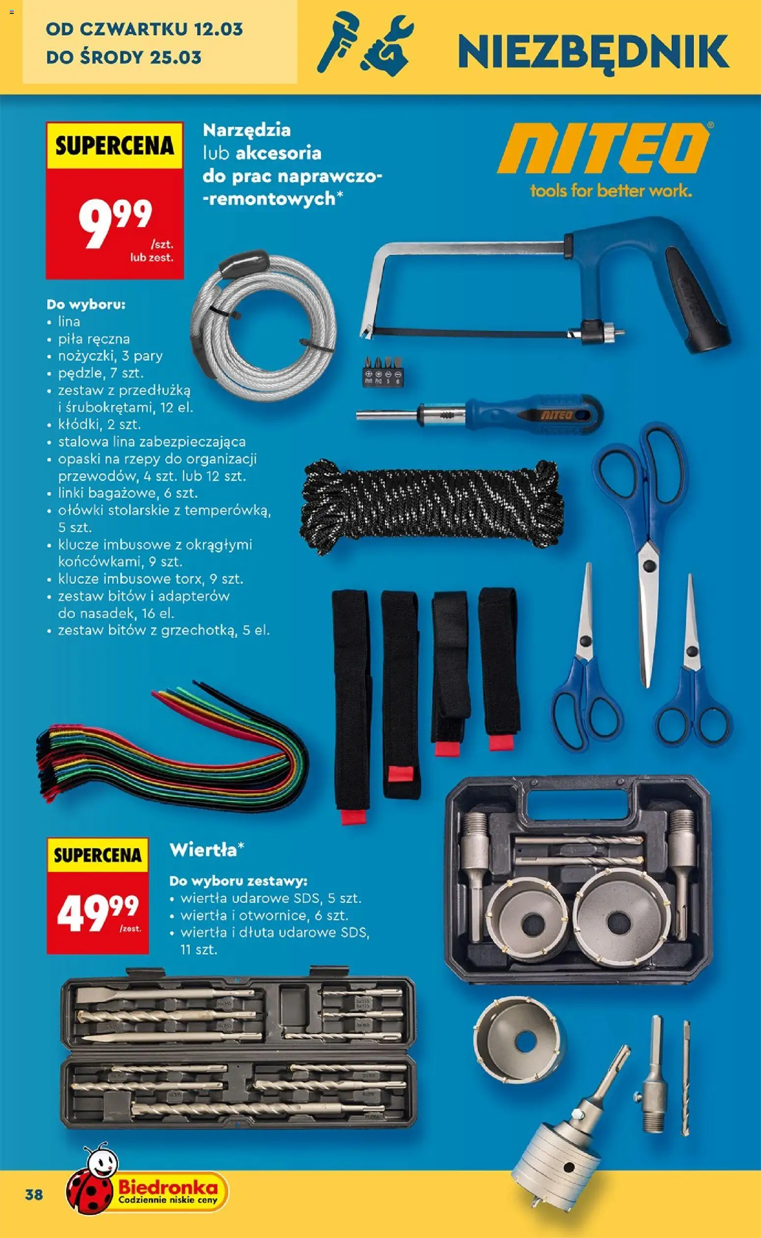 Biedronka Polsko leták - Hity i inspiracje od 07.03.2026 | Strana: 38 | Produkty: Lina, Pila