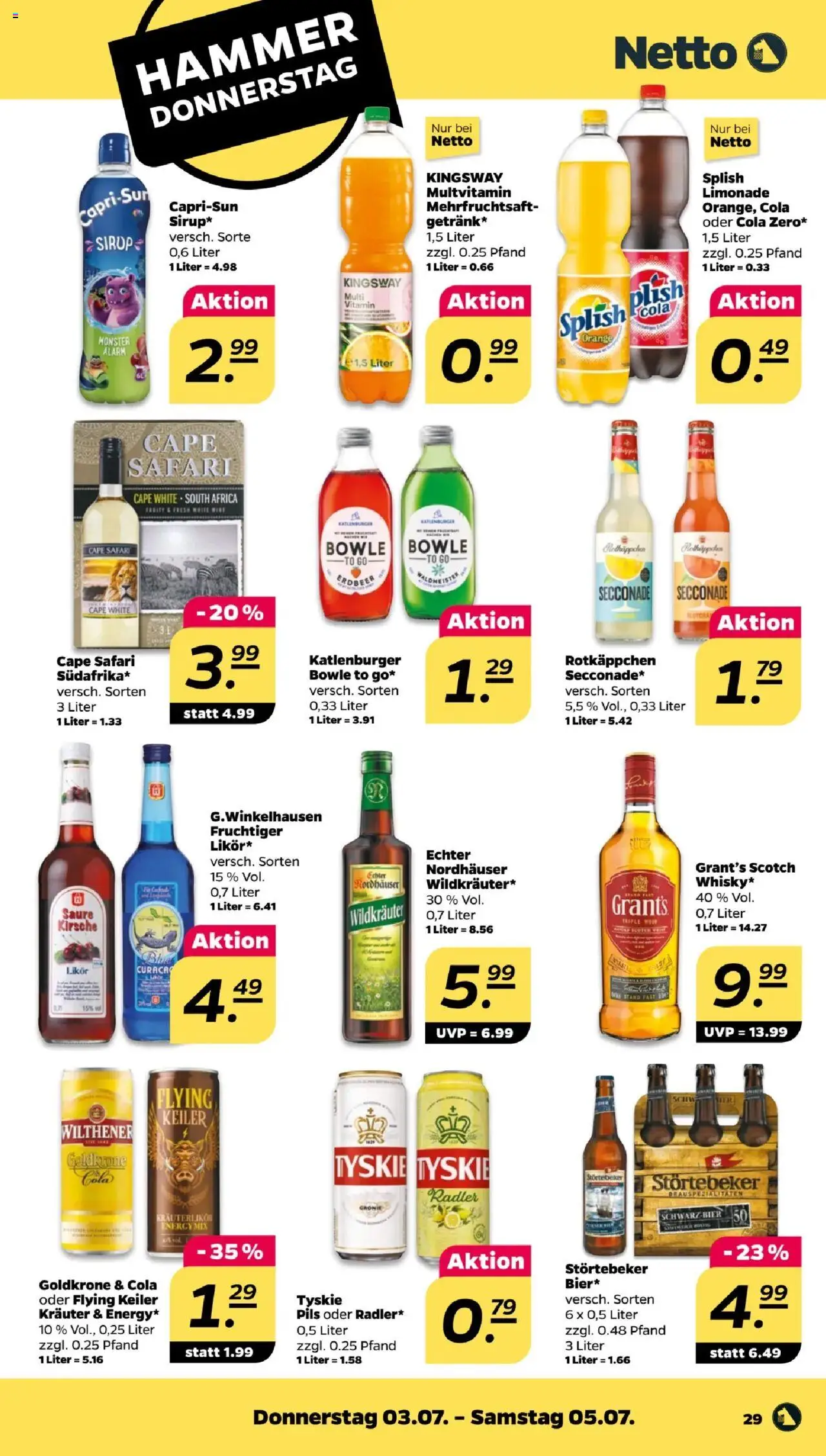 Netto Prospekt 	 - gültig ab dem 30.06.2025 | Seite: 29 | Produkte: Tyskie, Pils, Limonade, Radler