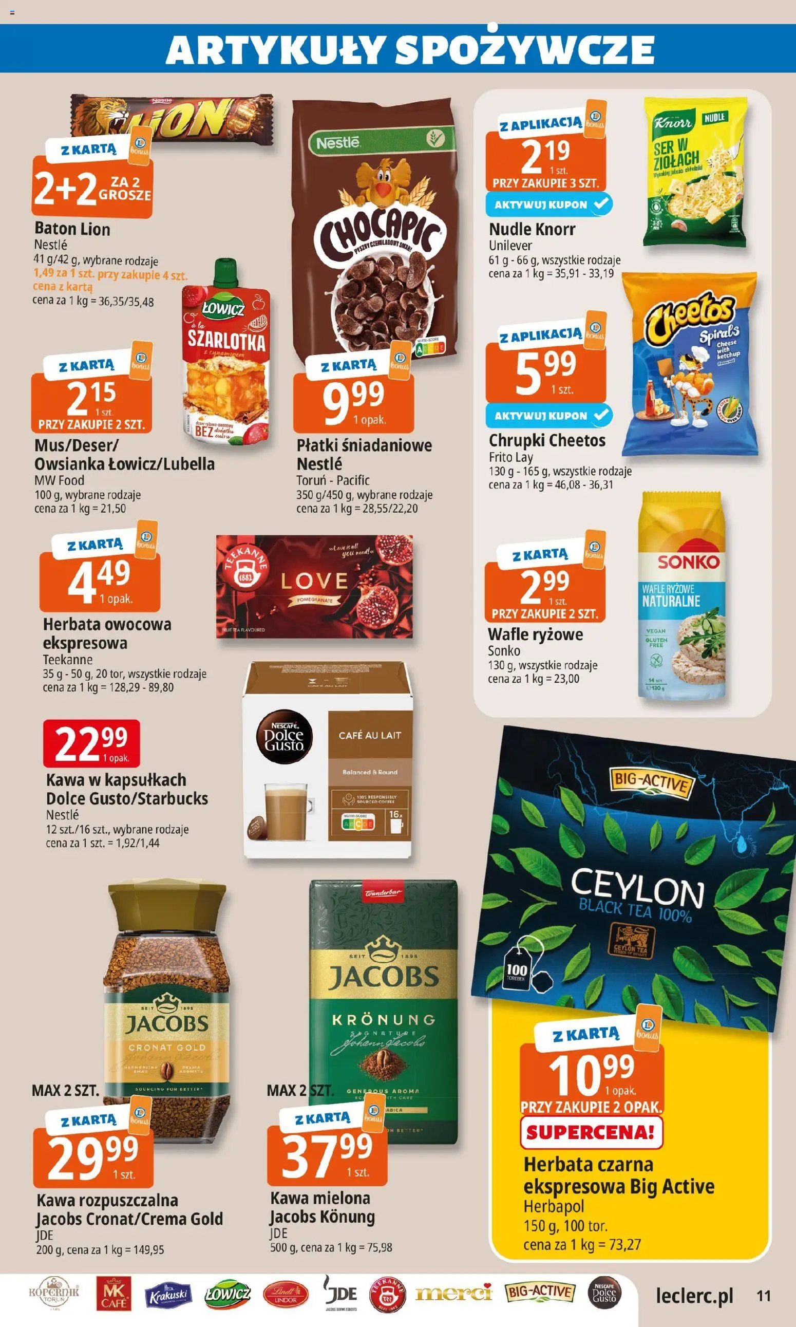 E.Leclerc Gazetka - Zamość od 13.01.2026 | Strona: 11 | Produkty: Chrupki, Wafle ryżowe, Płatki śniadaniowe, Płatki