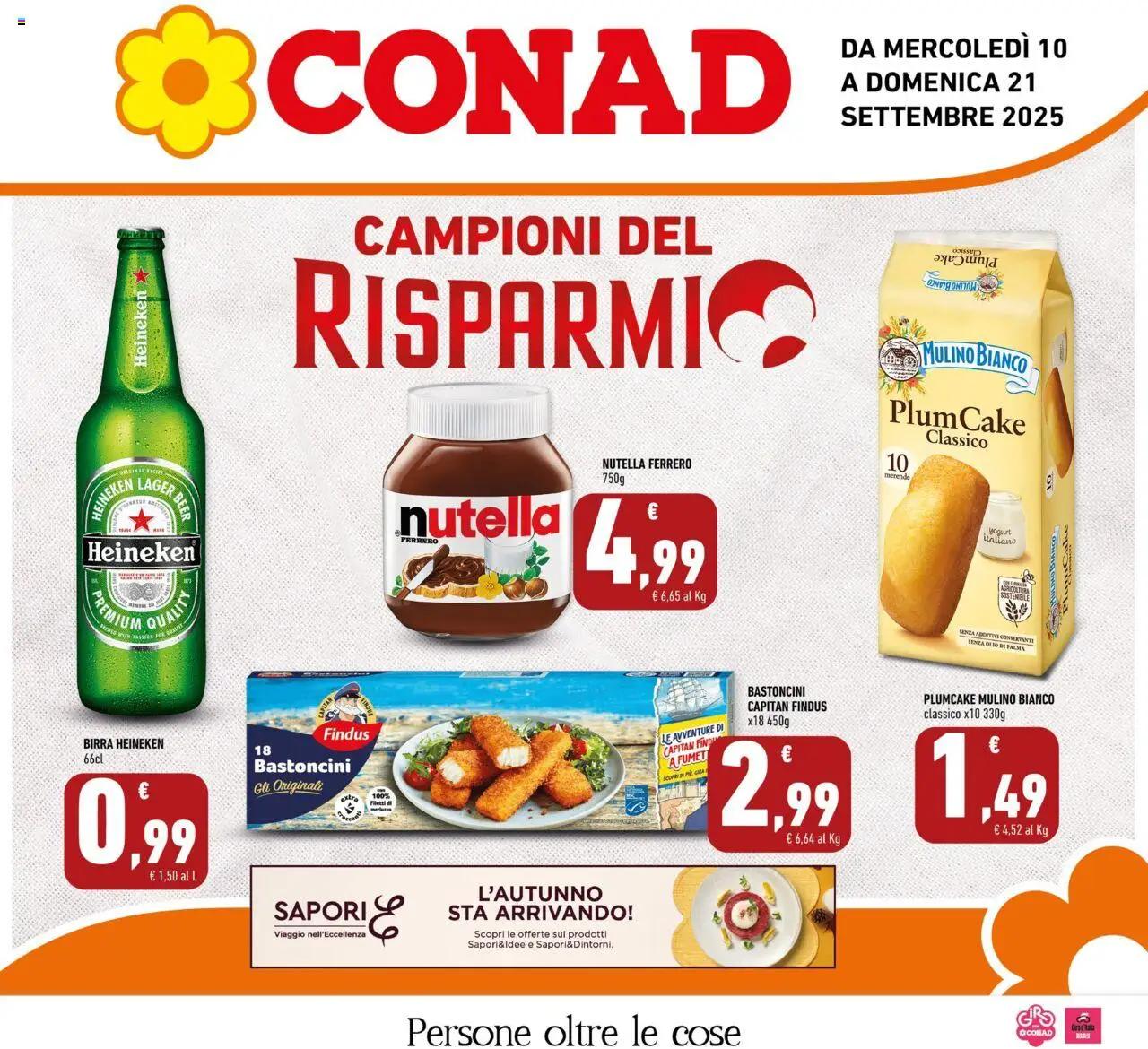 Volantino Conad del 10.09.2025 | Pagina: 1 | Prodotti: Birra, Olio, Plumcake, Heineken
