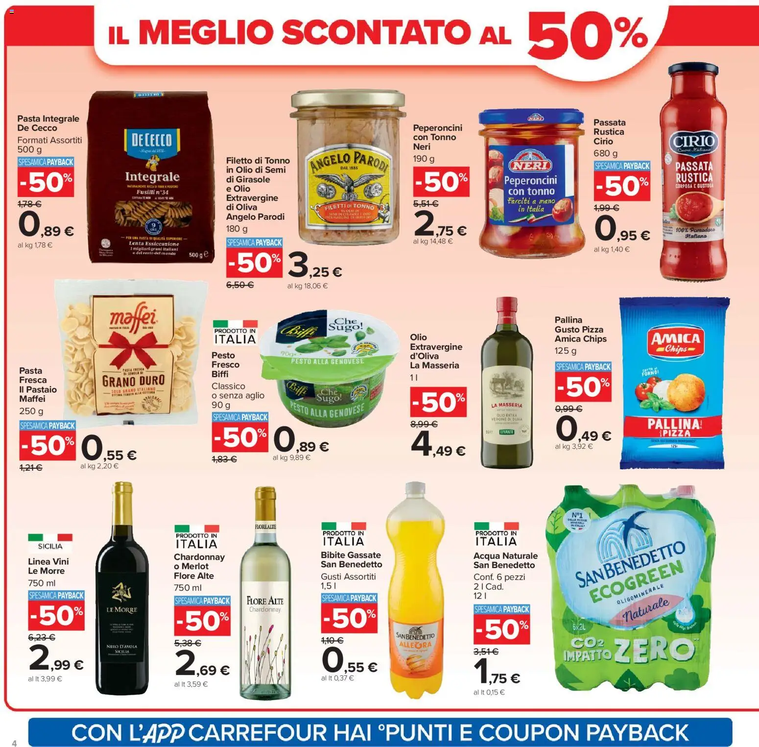 Volantino Carrefour del 07.04.2026 | Pagina: 4 | Prodotti: Olio, Pasta, Tonno, Olio extra vergine