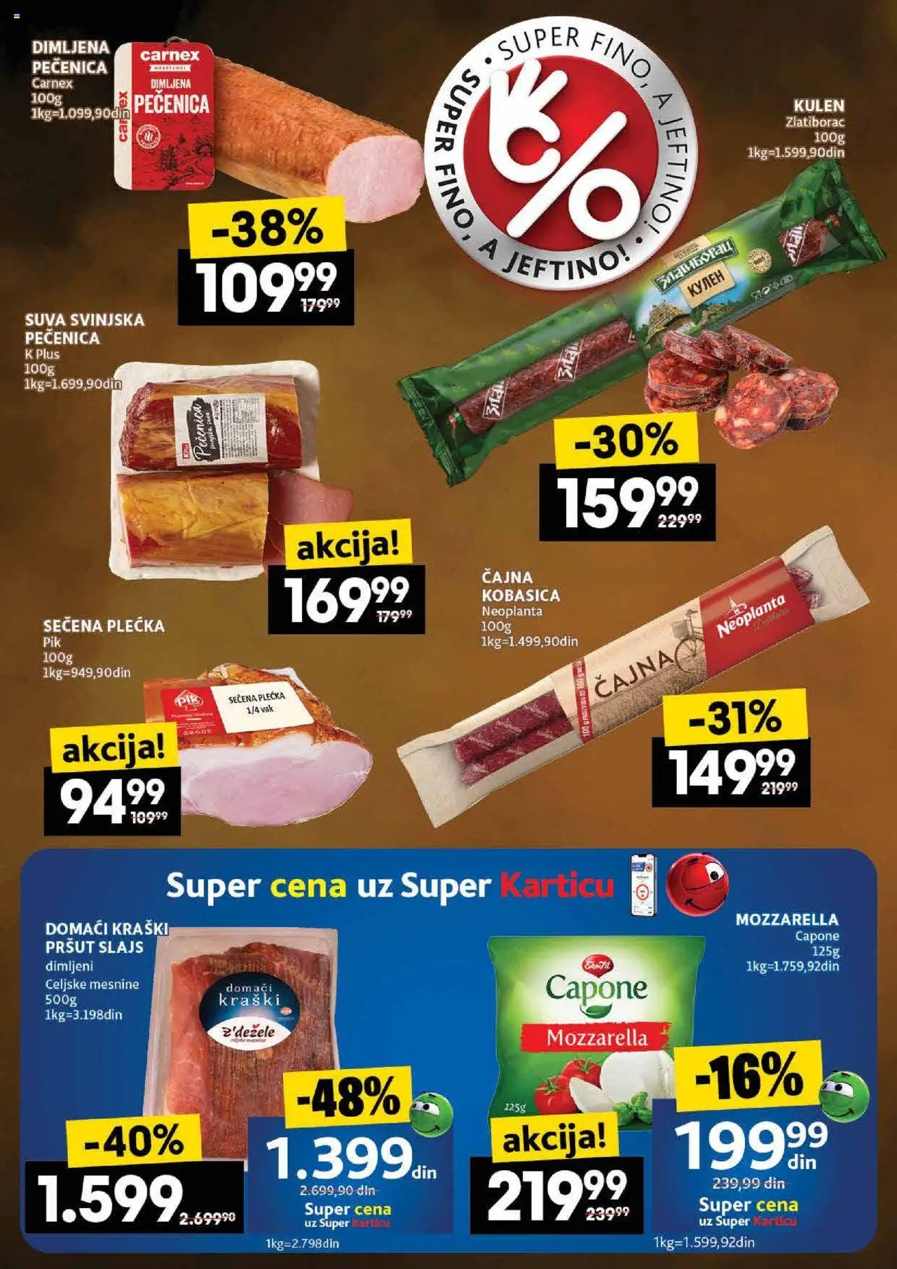 Roda katalog - važi od 14.08.2025 | Strana: 16 | Proizvode: Pršut, Suva svinjska pečenica, Kobasica, Pečenica