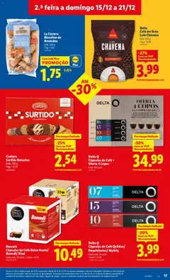 Pré-visualização Delta Q Cápsulas de Café + Oferta 4 Copos, Emb. 100 unid. válido de 15.12.2025 | Página: 17 | Produtos: Delta q, Bolachas, Café, Biscoitos