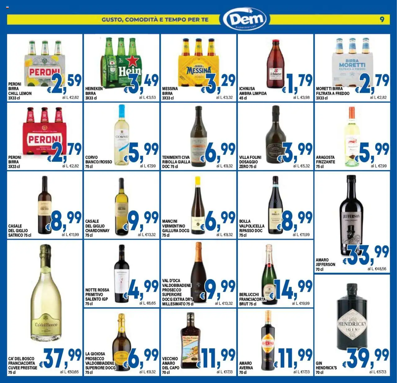 Volantino DEM del 05.08.2025 | Pagina: 9 | Prodotti: Birra, Tè, Prosecco, Heineken