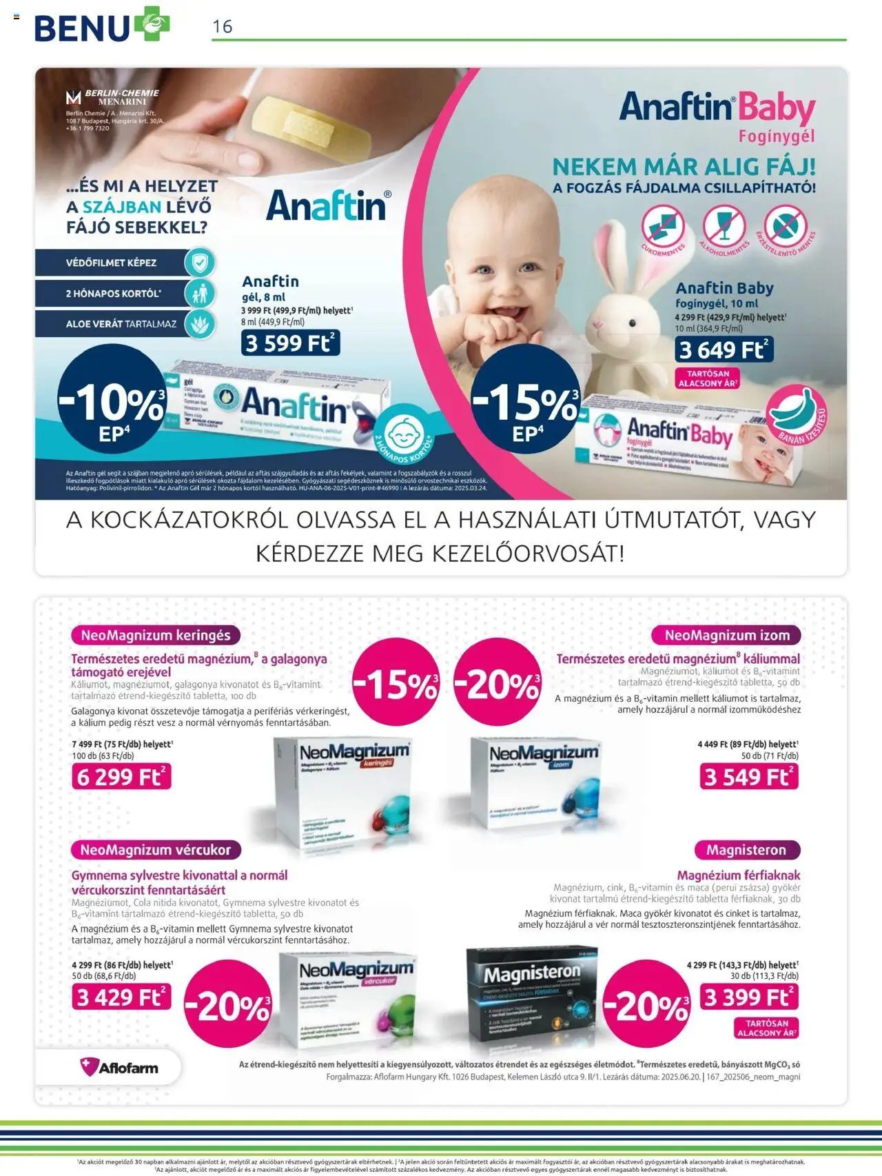 BENU Gyógyszertárak akciós ujság - amely érvényes a következő dátumtól: 01.08.2025 | Oldal: 16 | Termékek: Cola, Só