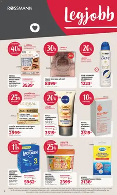 Rossmann akciós újság - amely érvényes a következő dátumtól: 30.03.2026 | Oldal: 2 | Termékek: Hajpakolás, Arckrém, Parfüm, Műszempilla