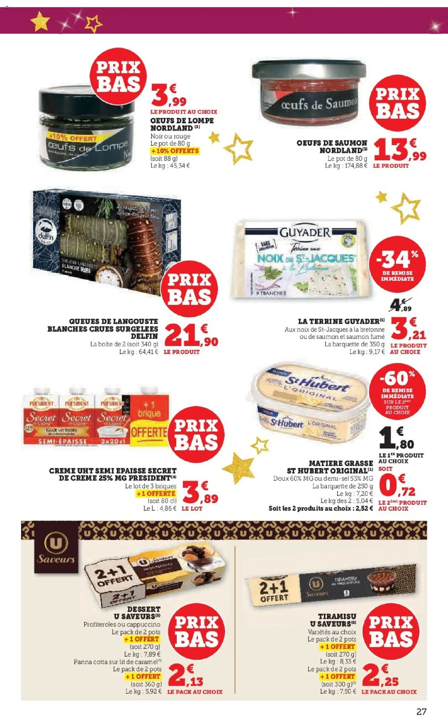 {H1} | Page: 27 | Produits: Queues de langouste, Langouste, Saumon, Crème